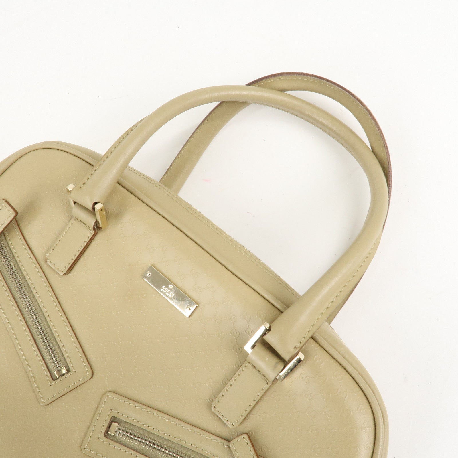 GUCCI Micro Guccissima Leather Hand Bag Beige 000.0852.2123