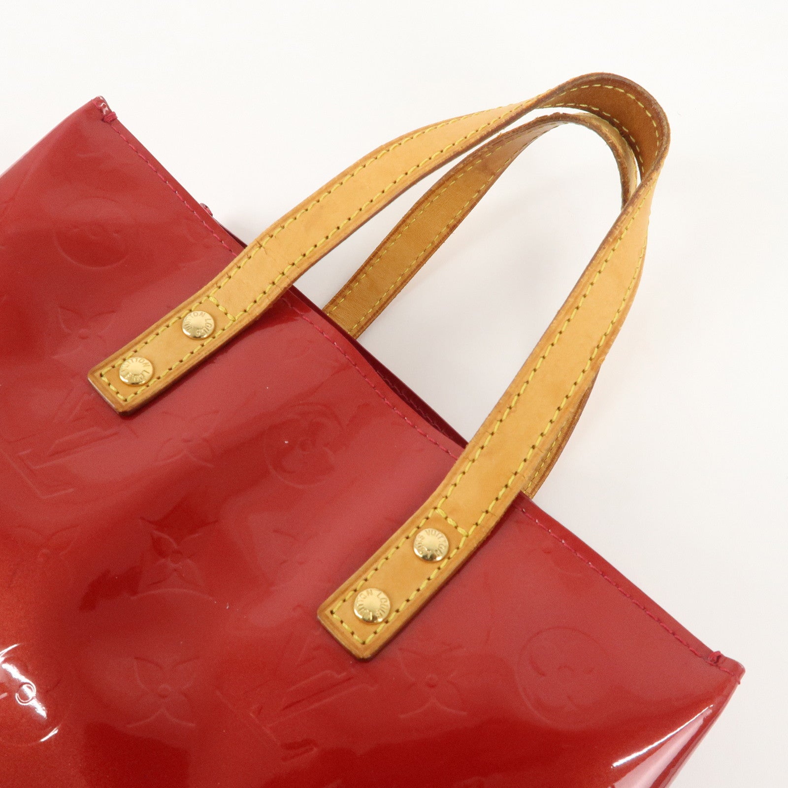 Louis Vuitton Monogram Vernis Lead PM Hand Bag Red M91990