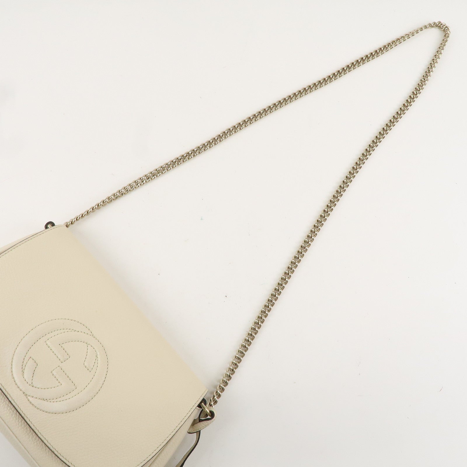 GUCCI Soho Leather Chain Shoulder Bag Ivory 536224