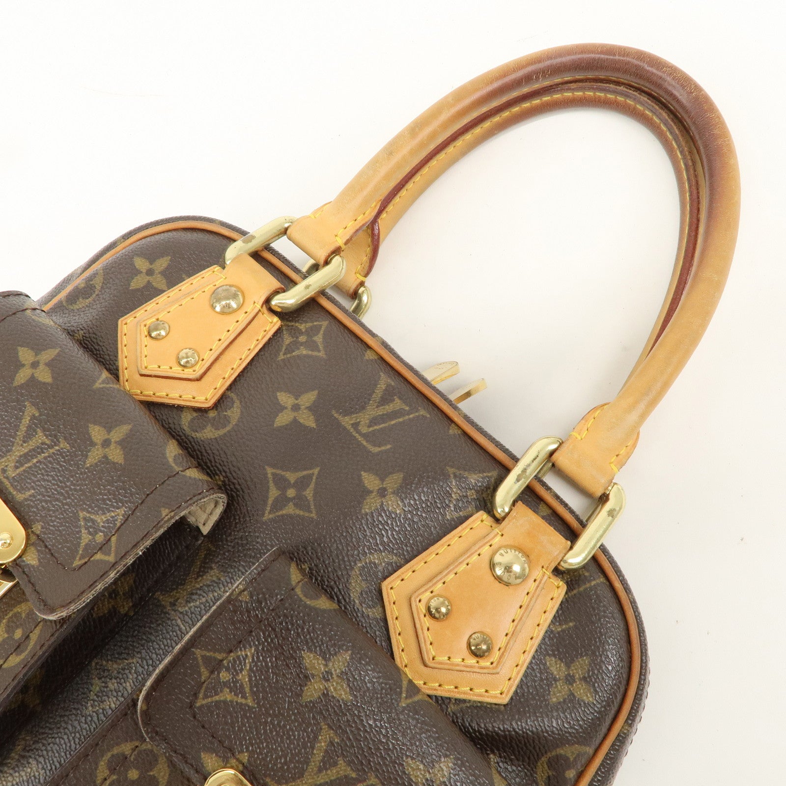 Louis Vuitton Monogram Manhattan PM Hand Bag Brown M40026