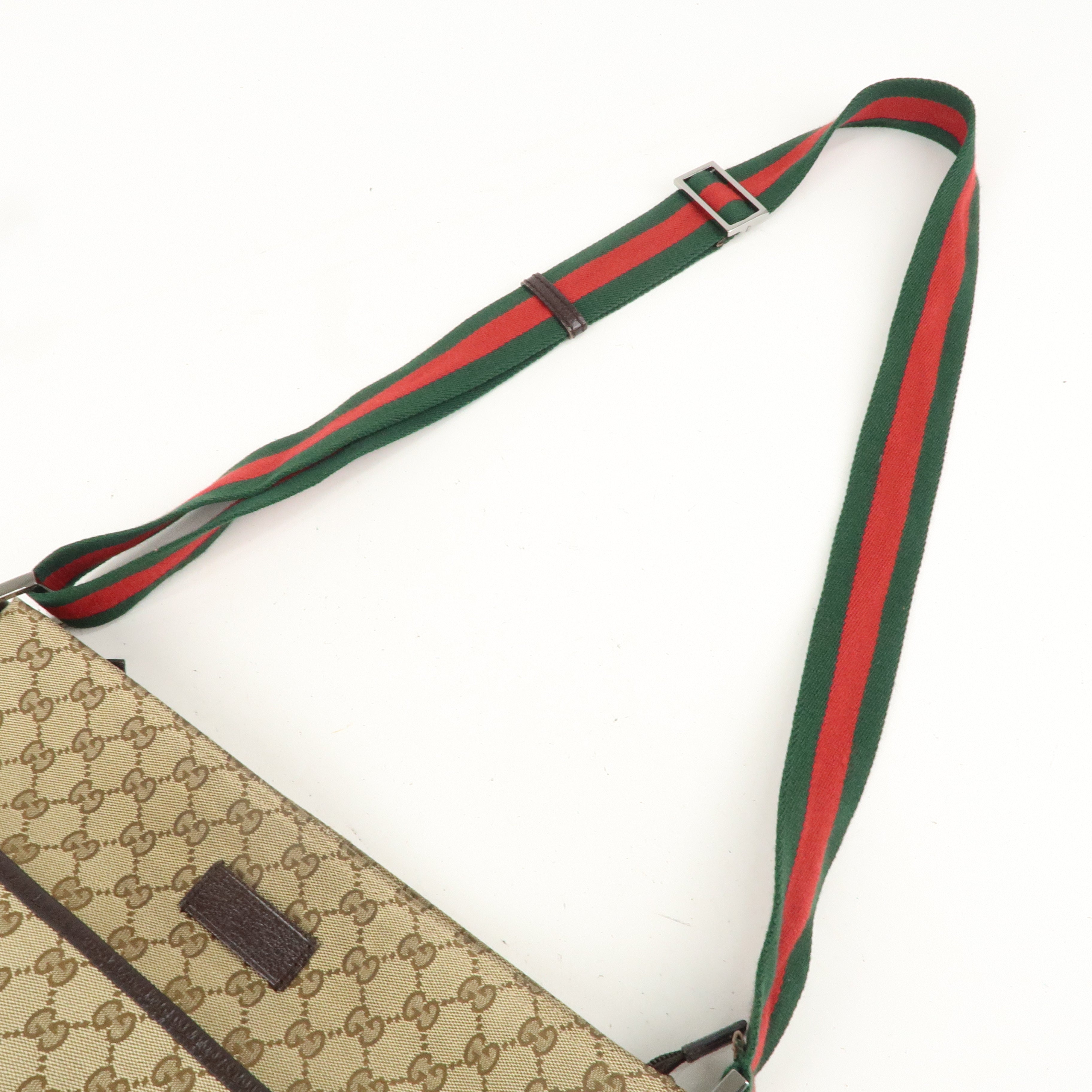 GUCCI Sherry Line GG Canvas Leather Shoulder Bag Beige 189751