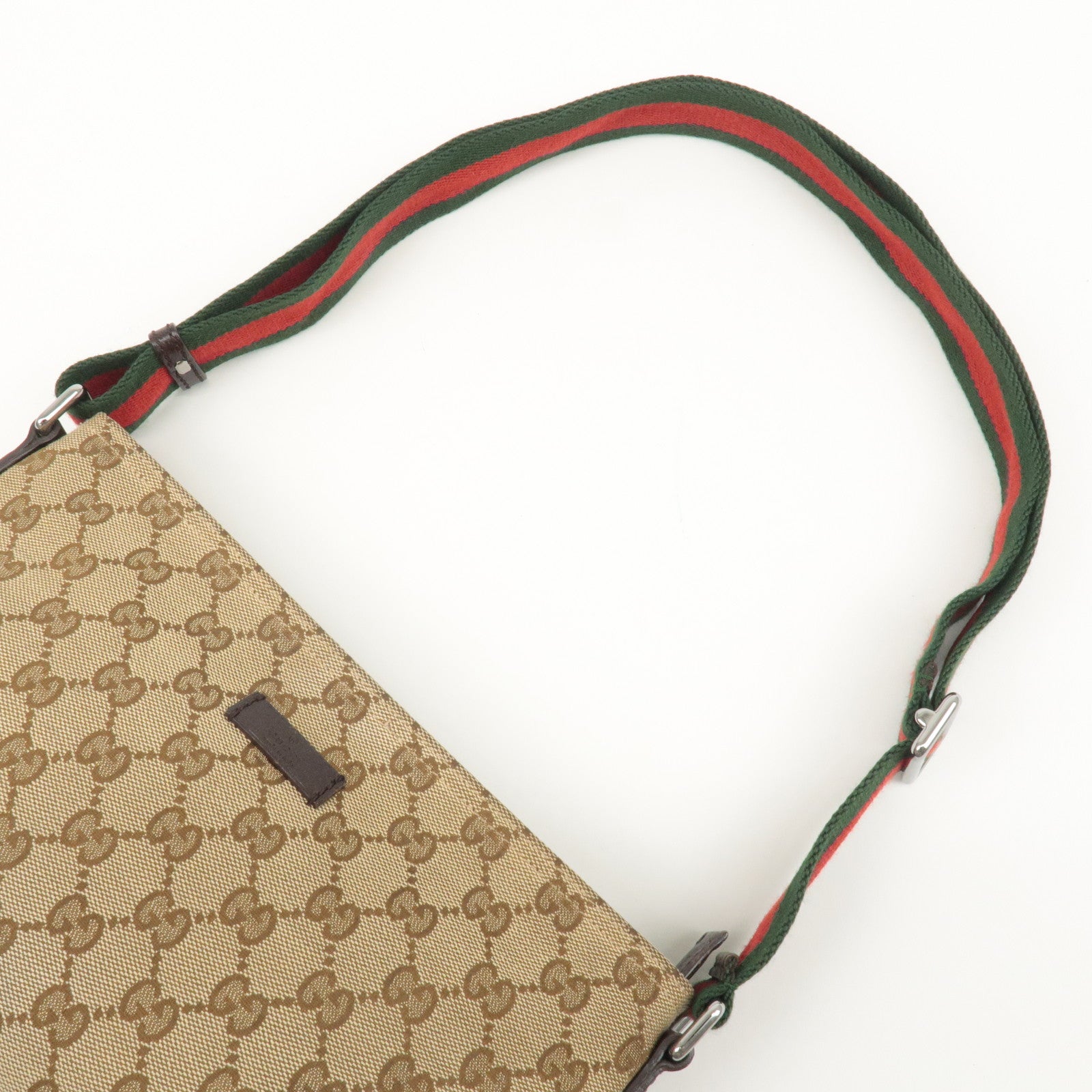 GUCCI Sherry GG Canvas Leather Shoulder Bag Beige Brown 1897499