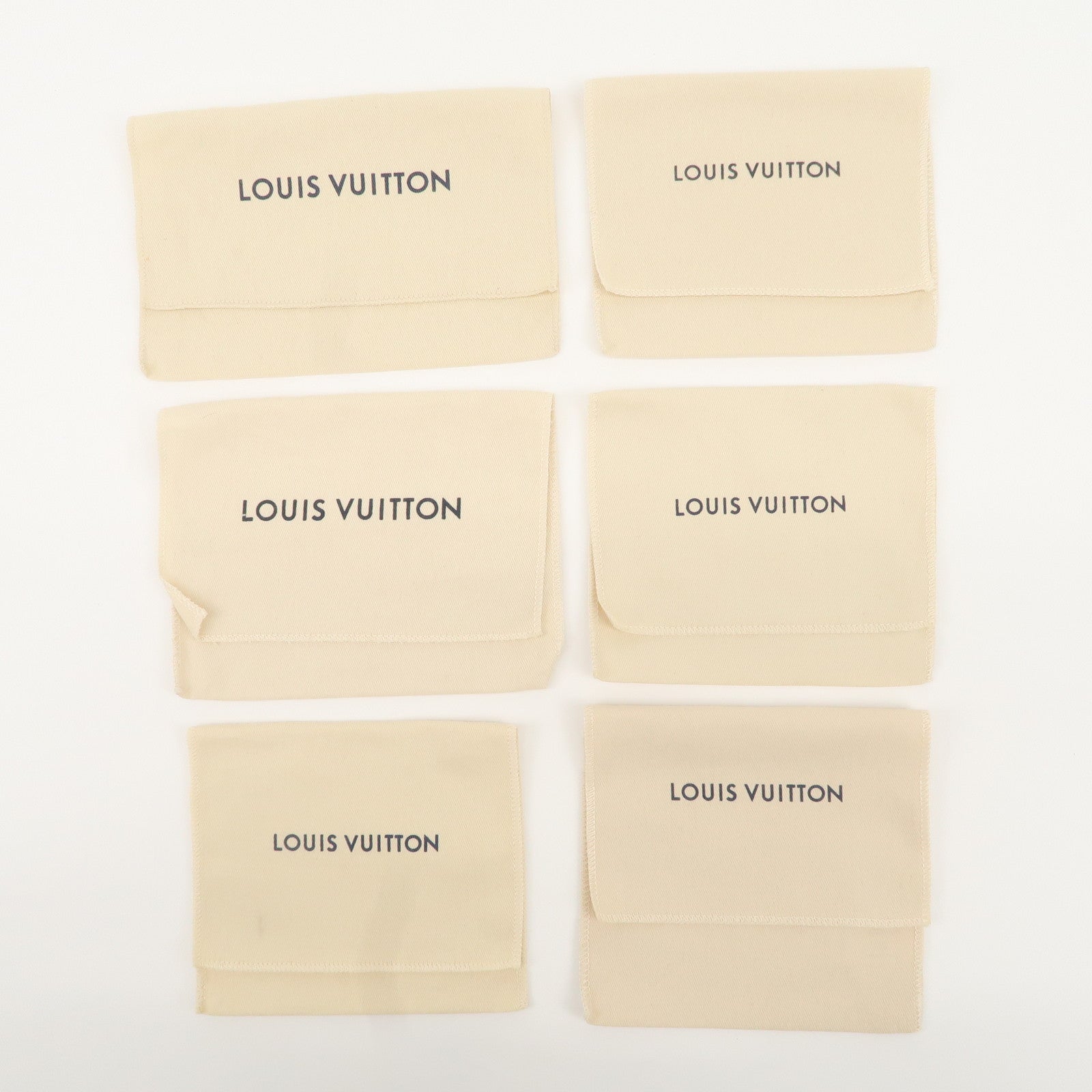 Louis Vuitton Set of 25 Dust Bag Beige Brown Flap New Style Used