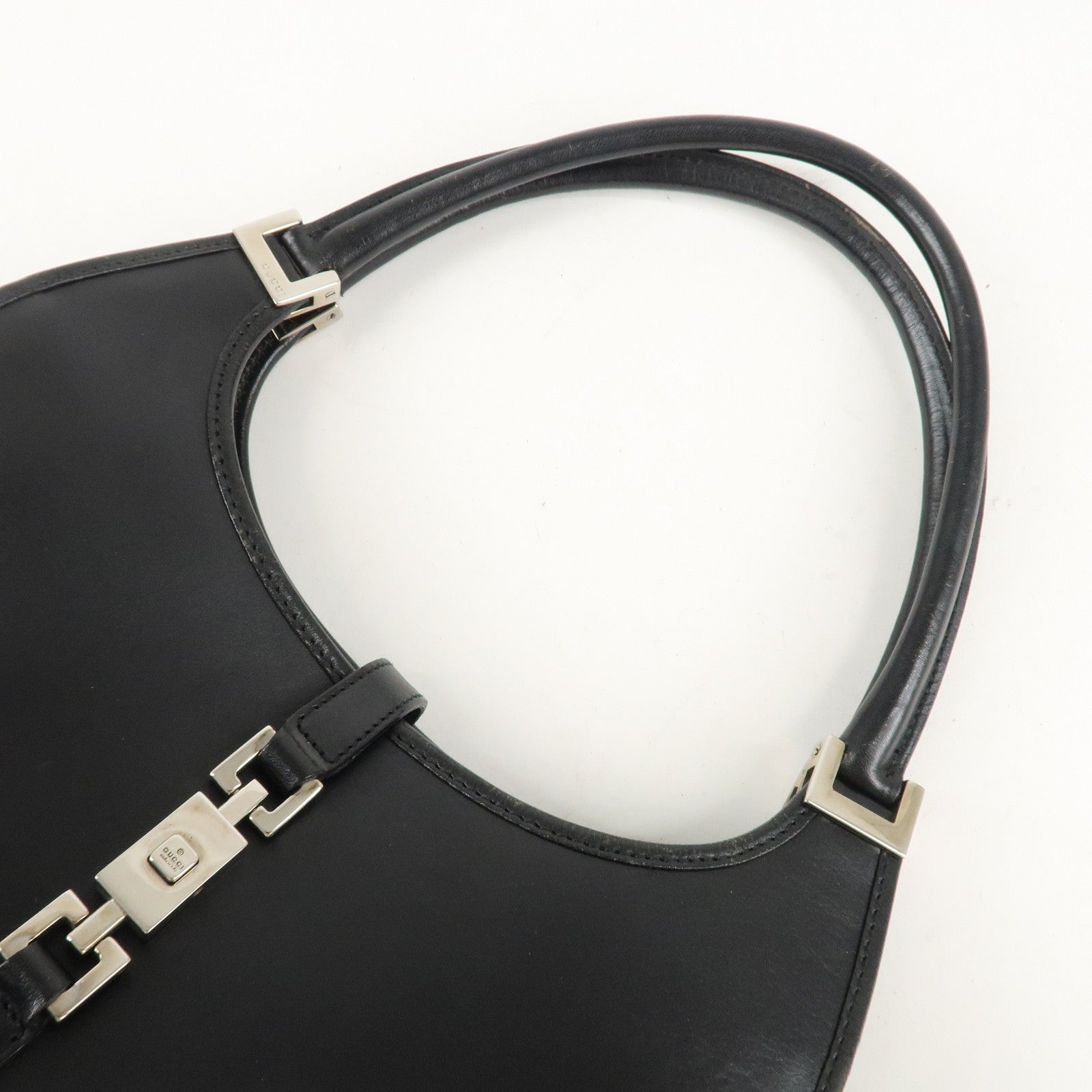 GUCCI Jackie Leather Shoulder Bag Black 002.1068