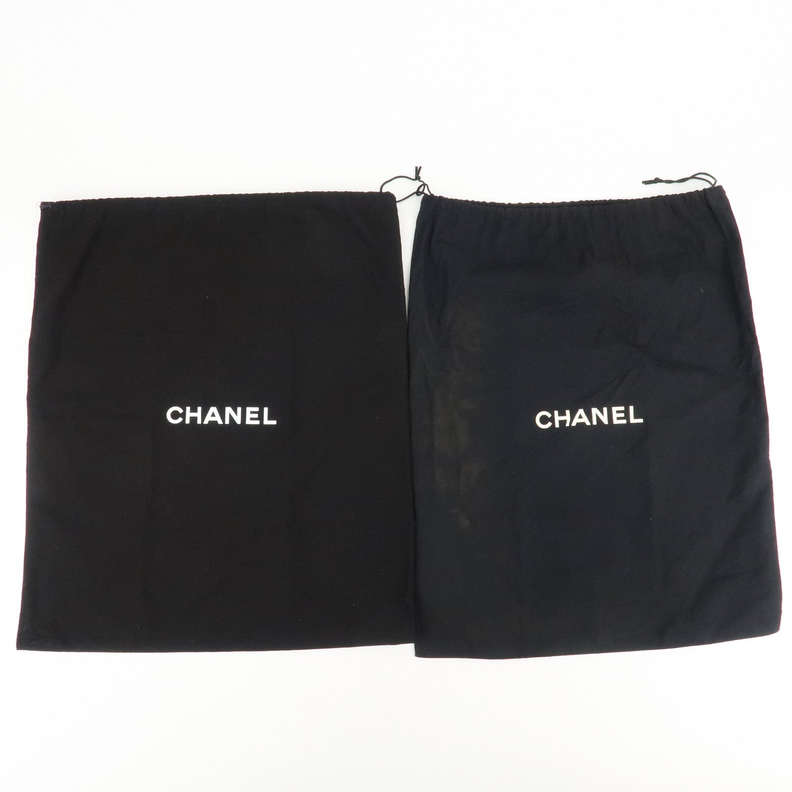 CHANEL Set of 10 Dust Bag Drawstring Black Used