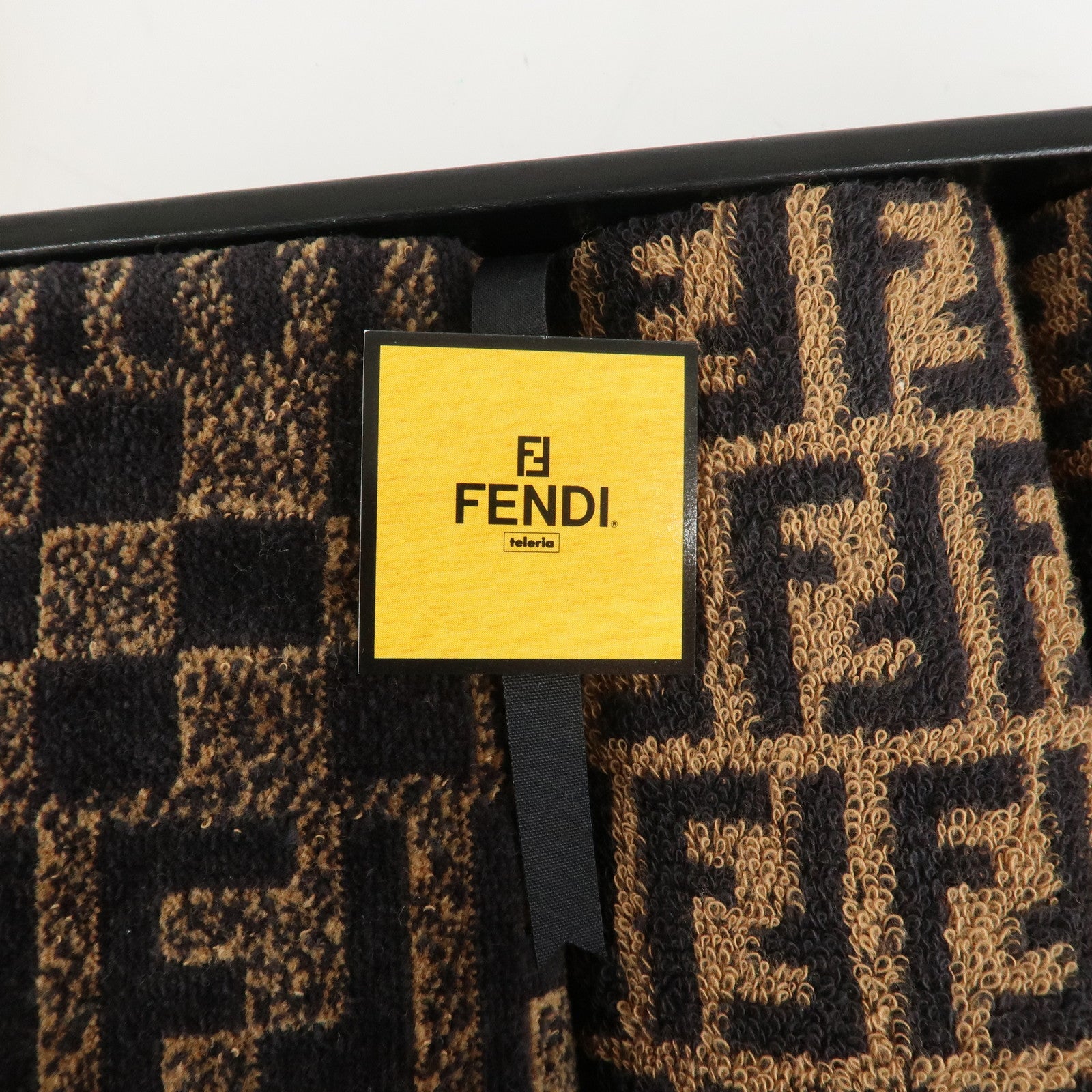 FENDI Zucca Set of 3 Cotton 100% Towel Black Brown