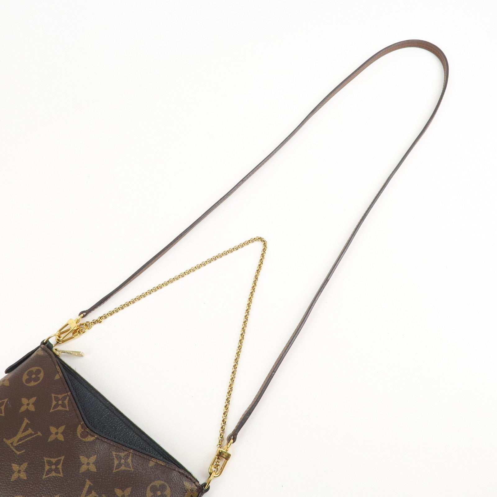 Louis Vuitton Monogram Pallas Clutch 2 Way Bag Noir M41639 Used