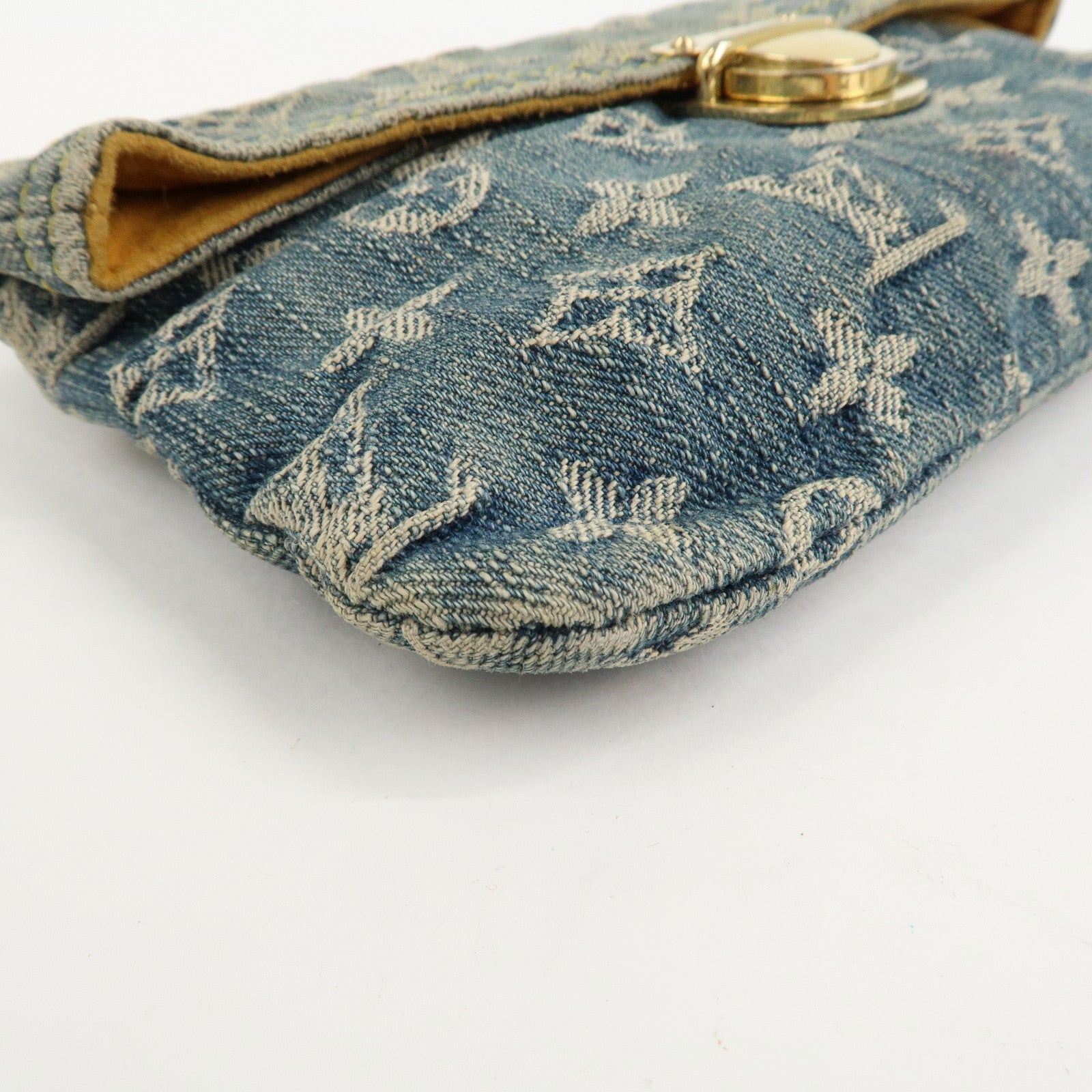 Louis Vuitton Monogram Denim Pochette Plat Pouch M95007 Used