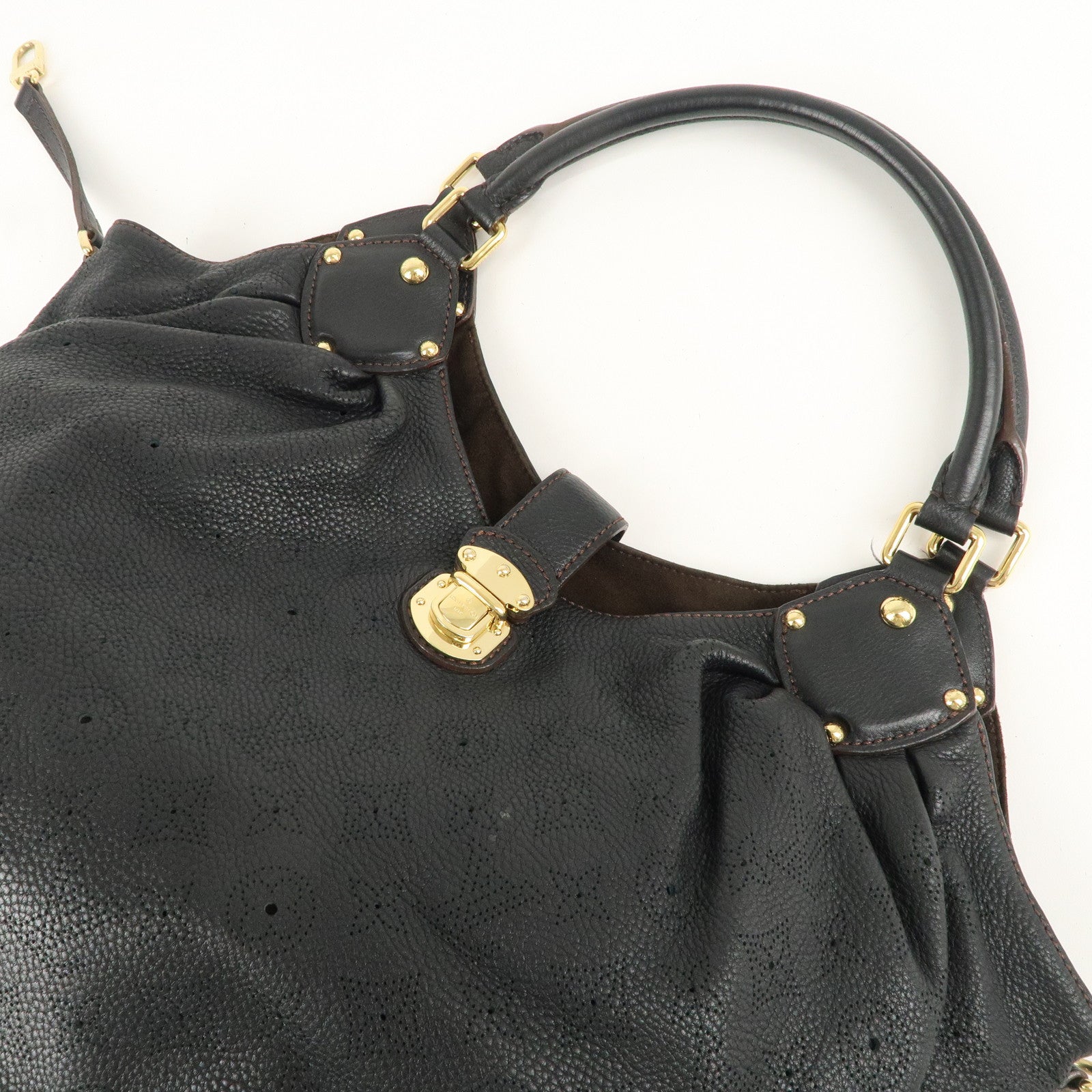 Louis Vuitton Mahina XL Leather Shoulder Bag Noir Black M95547