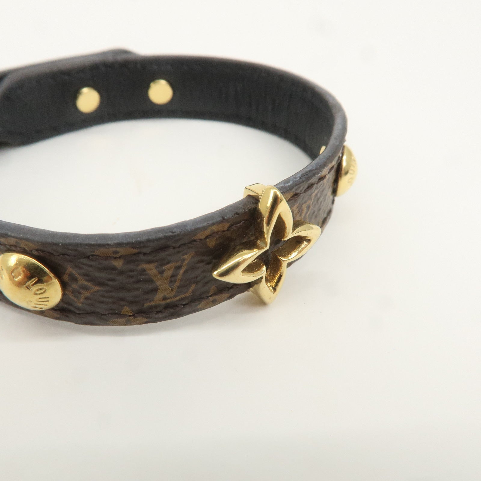 Louis Vuitton Monogram Bracelet Blooming Brown Gold M6534