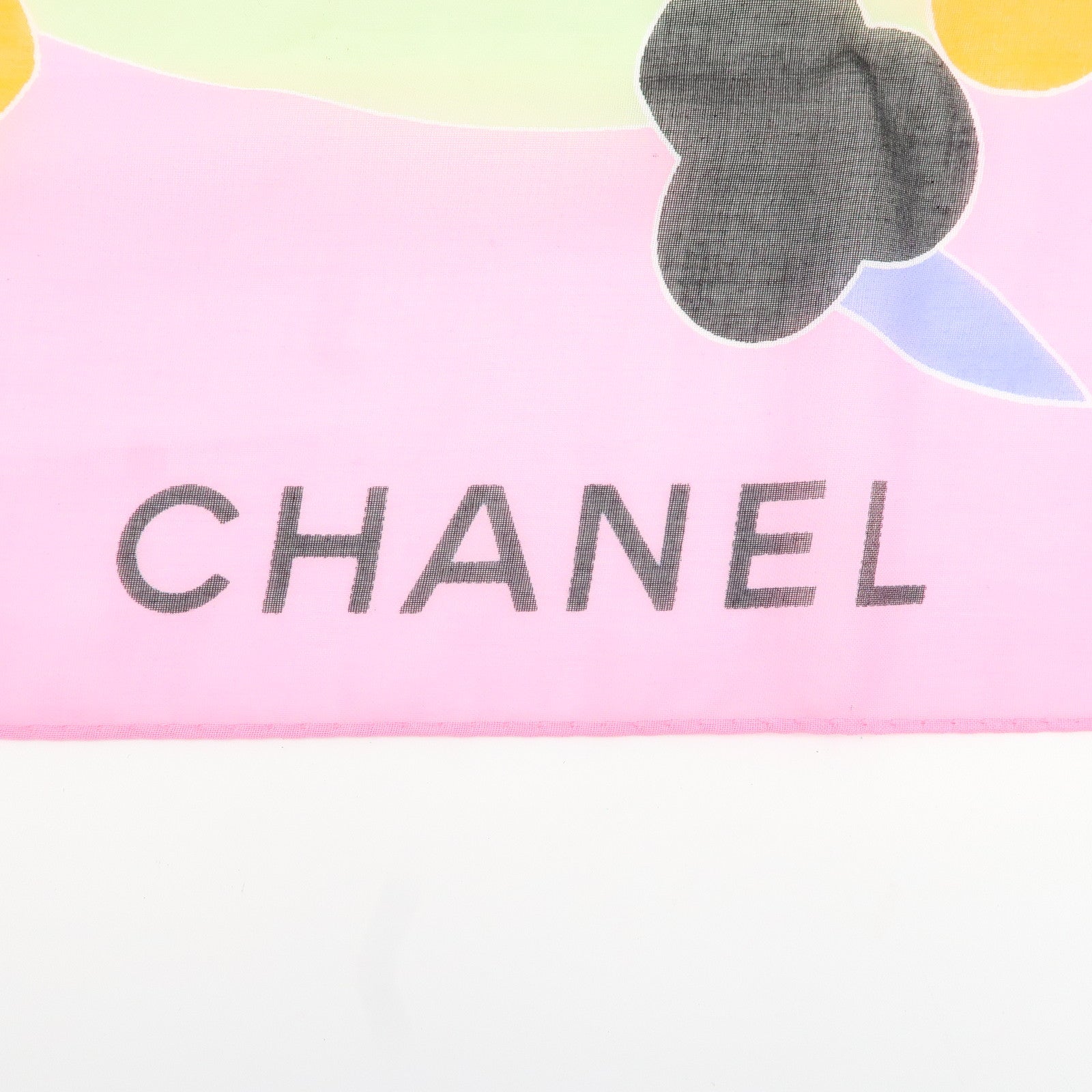 CHANEL Cotton 100% Paleo Scarf Multi Color Used