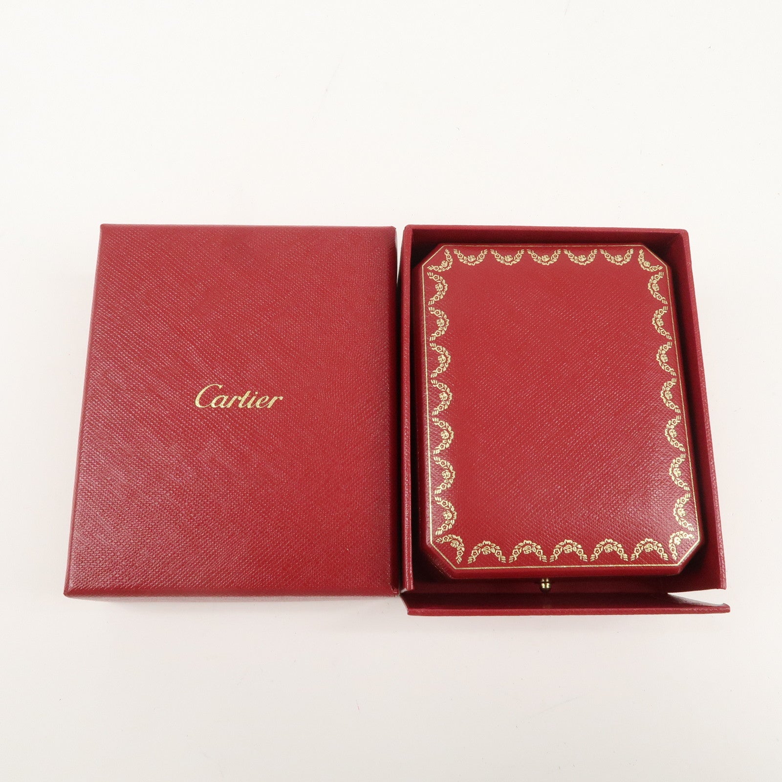 Cartier Set of 2 Pair Ring Box Display Box Jewelry Box Red