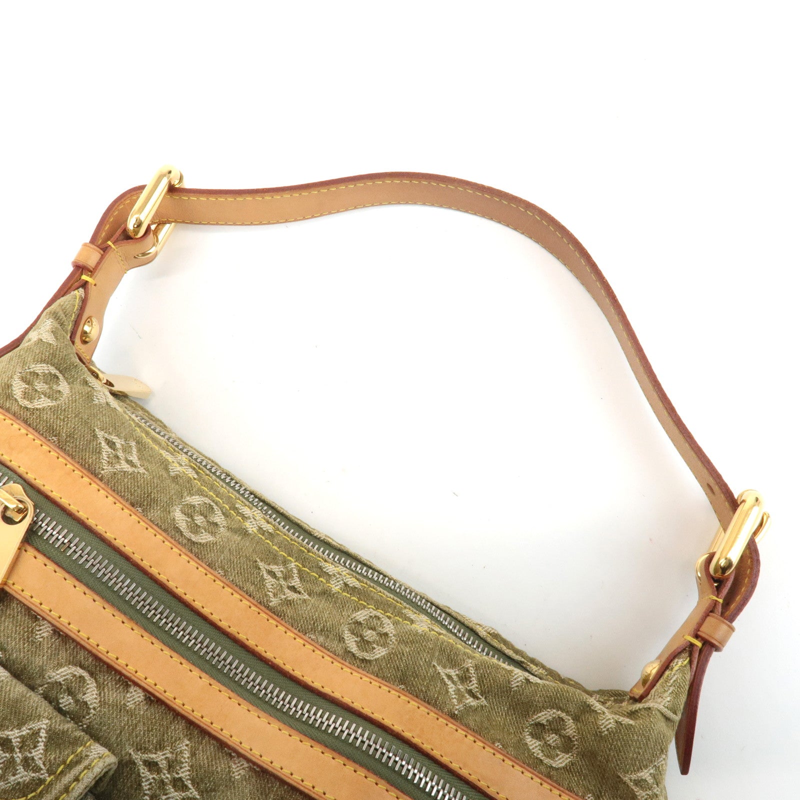 Louis Vuitton Monogram Denim Baggy PM Shoulder Bag Khaki M95213 Used