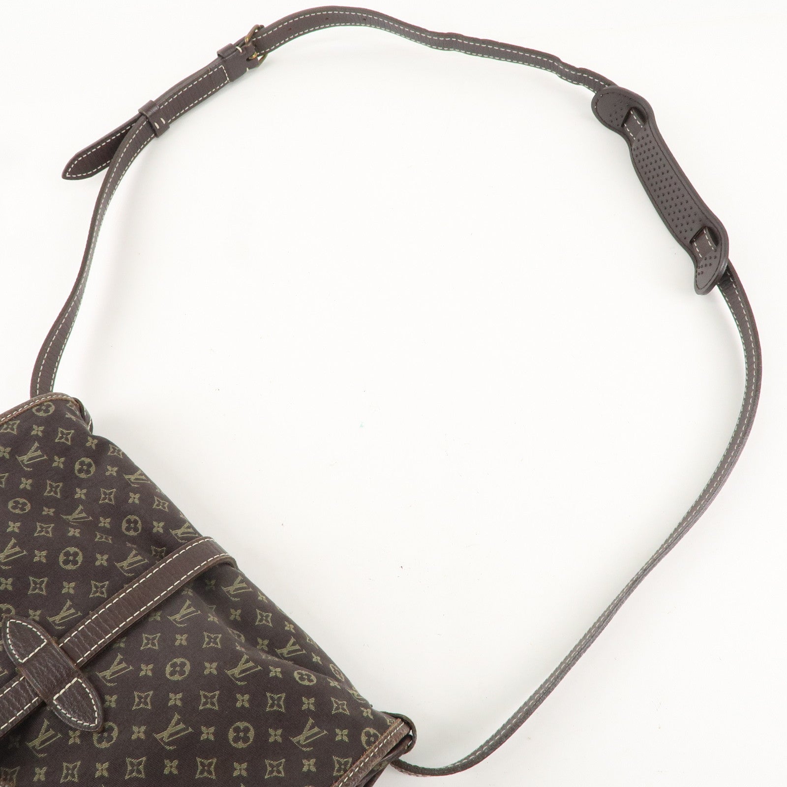 Louis Vuitton Monogram Mini Lin Saumur 30 Ebene Brown M95227