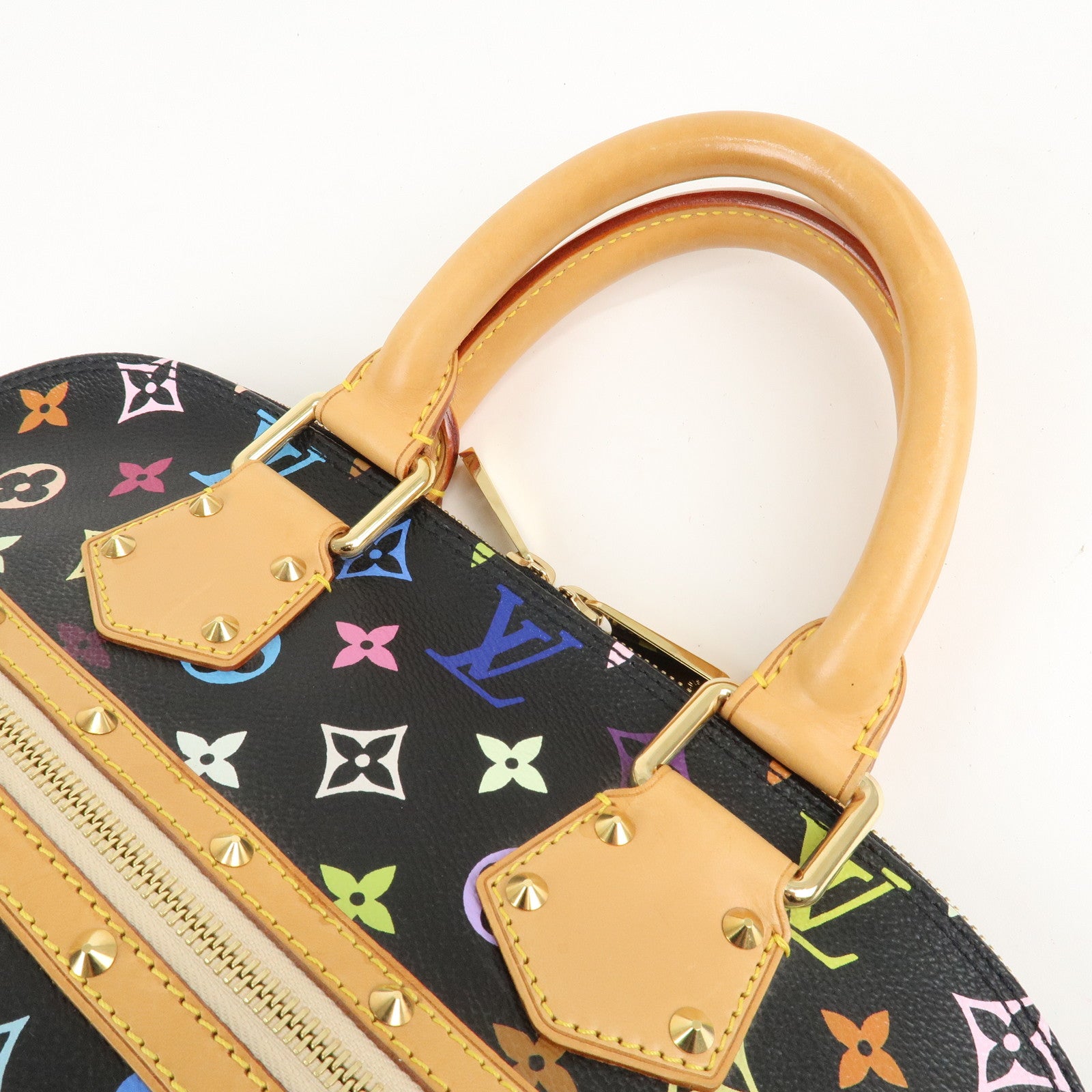 Louis Vuitton Monogram Multi Color Alma Hand Bag Noir M92646 Used