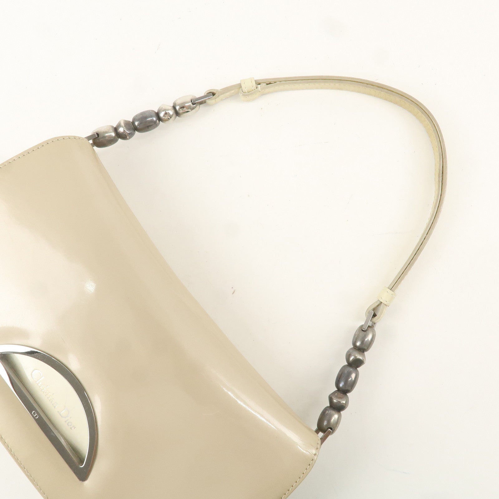 Christian Dior Maris Pearl Patent Leather One Shoulder Bag