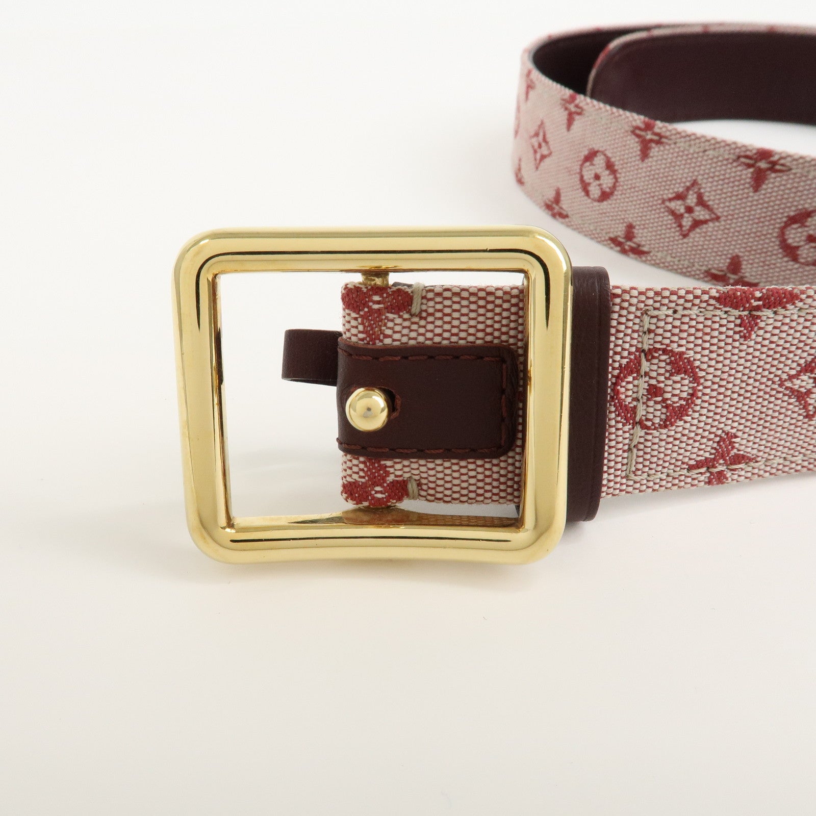 Louis Vuitton Monogram Mini Saint Tulle 85/34 Cerise Belt M6822Y Used