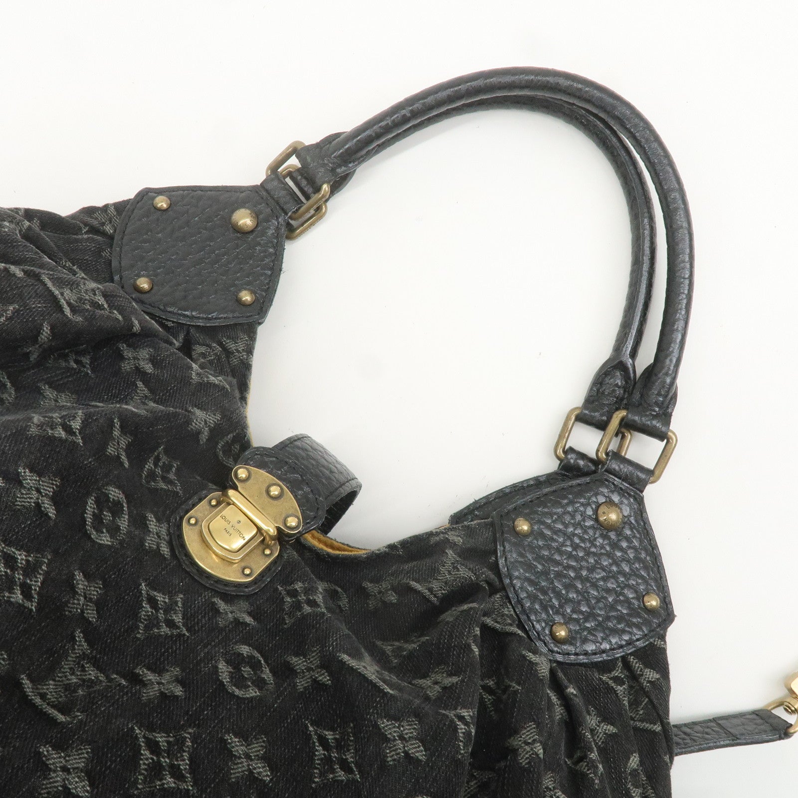 Louis Vuitton Monogram Denim XL Shoulder Bag Black M95510