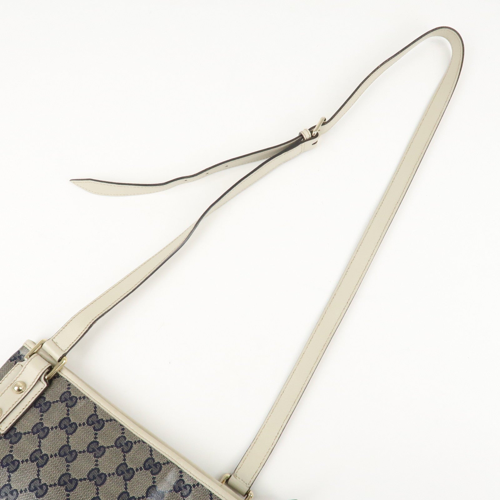 GUCCI Crystal GG Canvas Leather Shoulder Bag *Outlet 257246