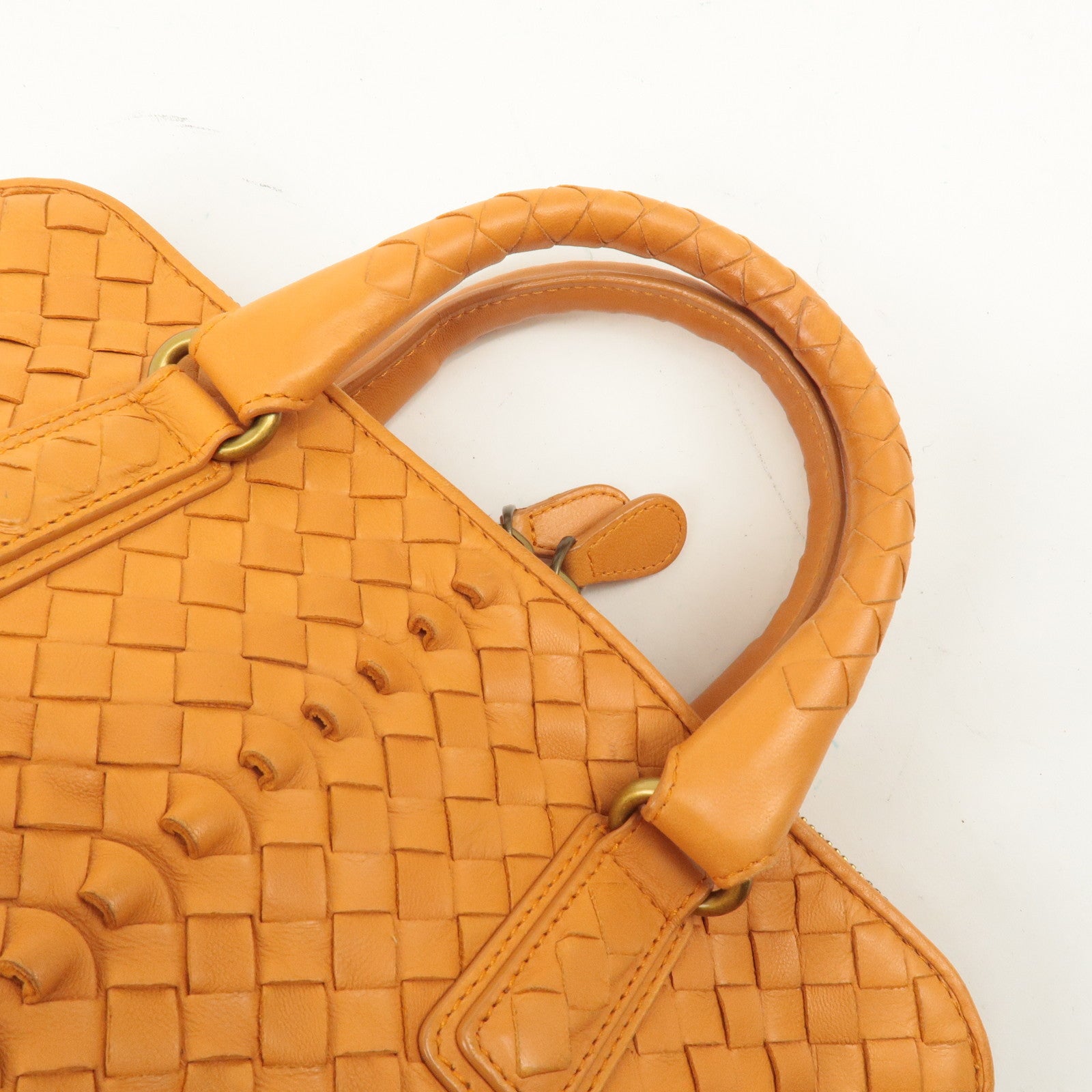 BOTTEGA VENETA Intrecciato Leather Handbag Orange 192938