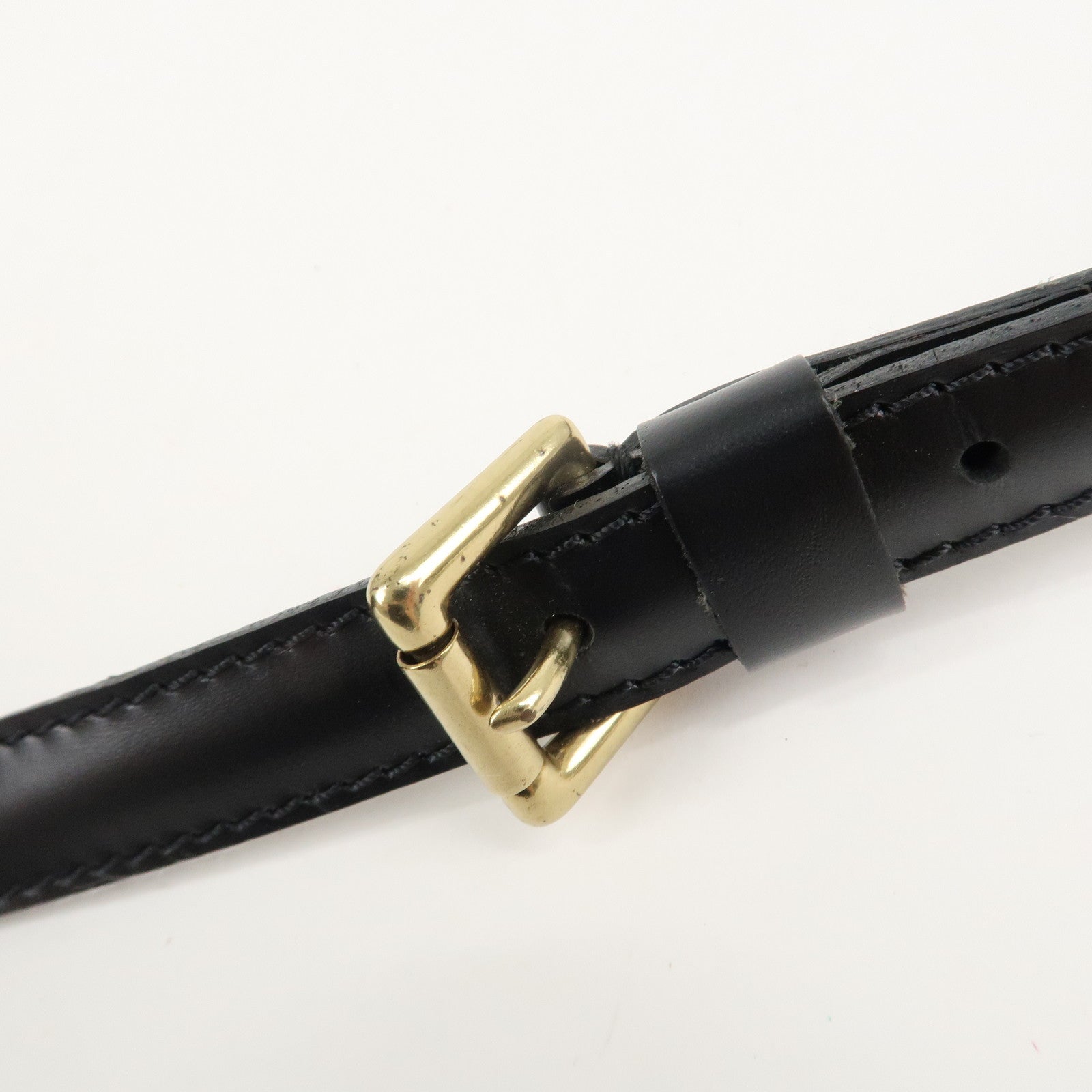 Louis Vuitton Leather Shoulder Strap For Epi Bag Noir 120cm Used