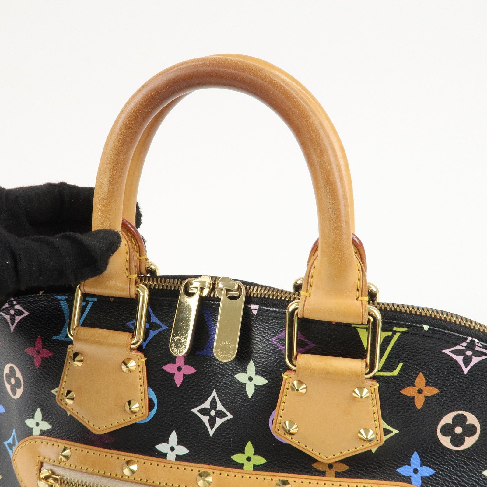 Louis Vuitton Monogram Multi Color Alma Hand Bag Noir M92646 Used