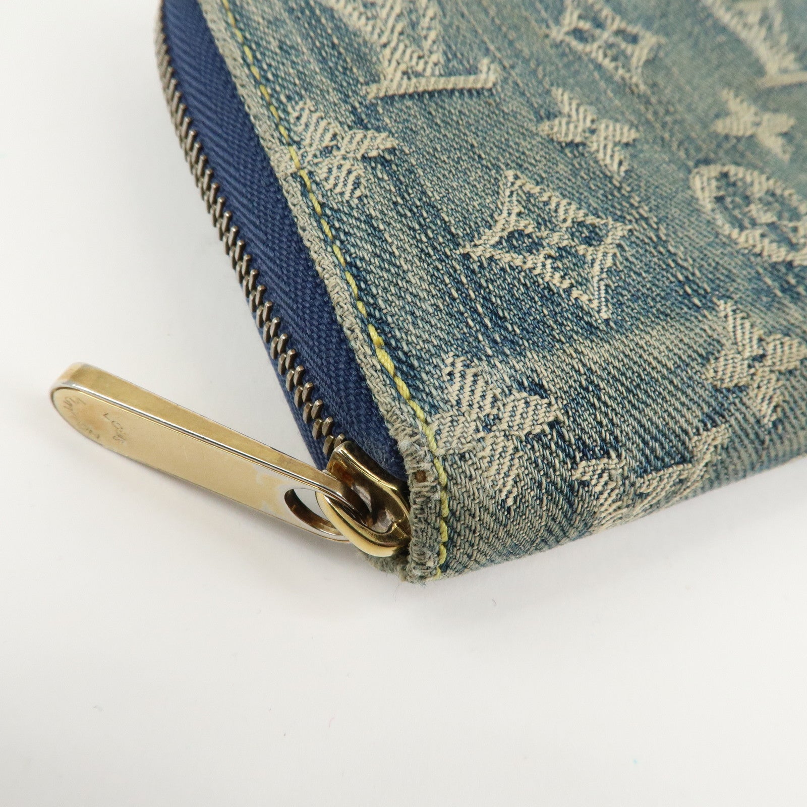 Louis Vuitton Monogram Denim Zippy Wallet Blue M95341 Used