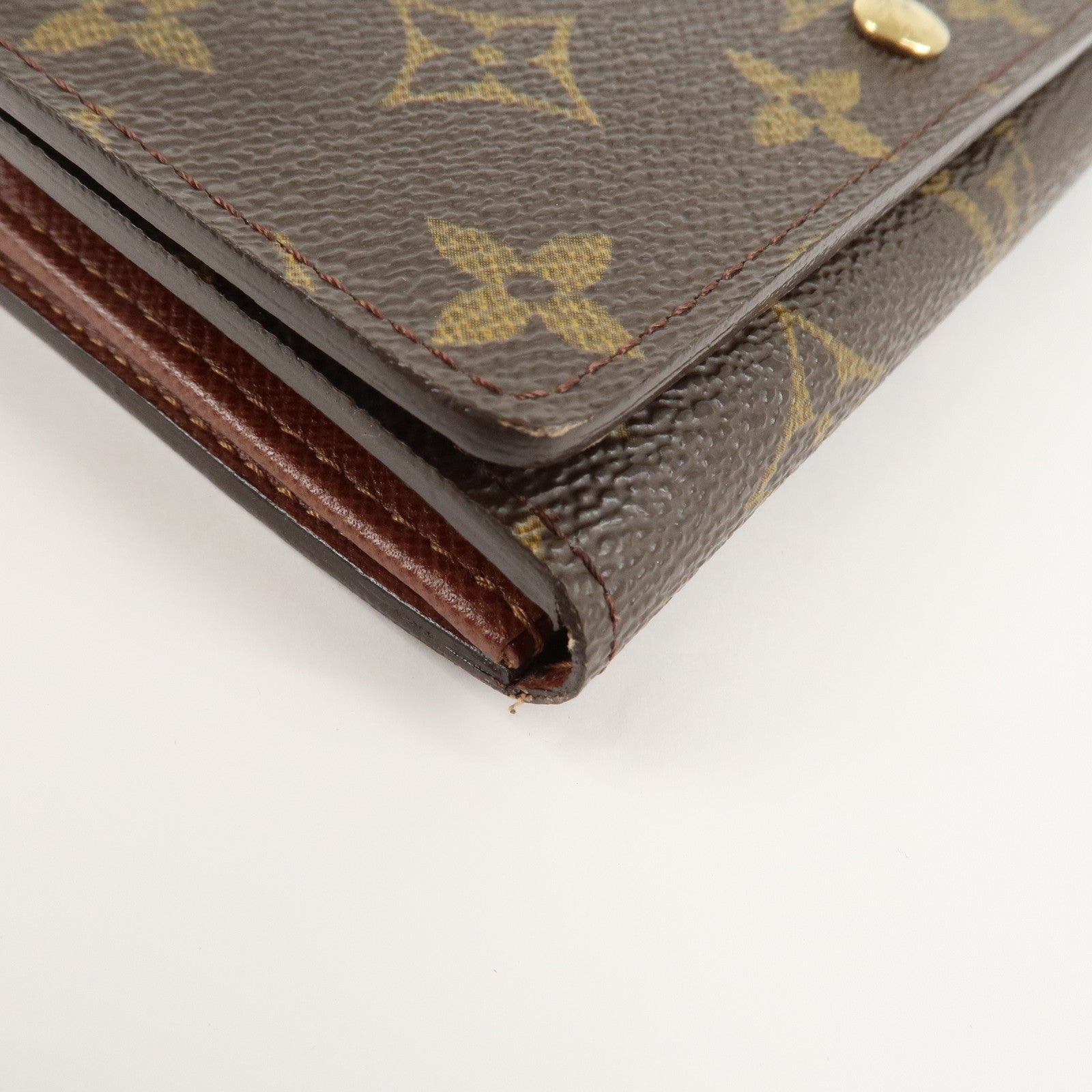 Louis Vuitton Monogram Porte Monnaie Billets Tresor Wallet M61730 Used