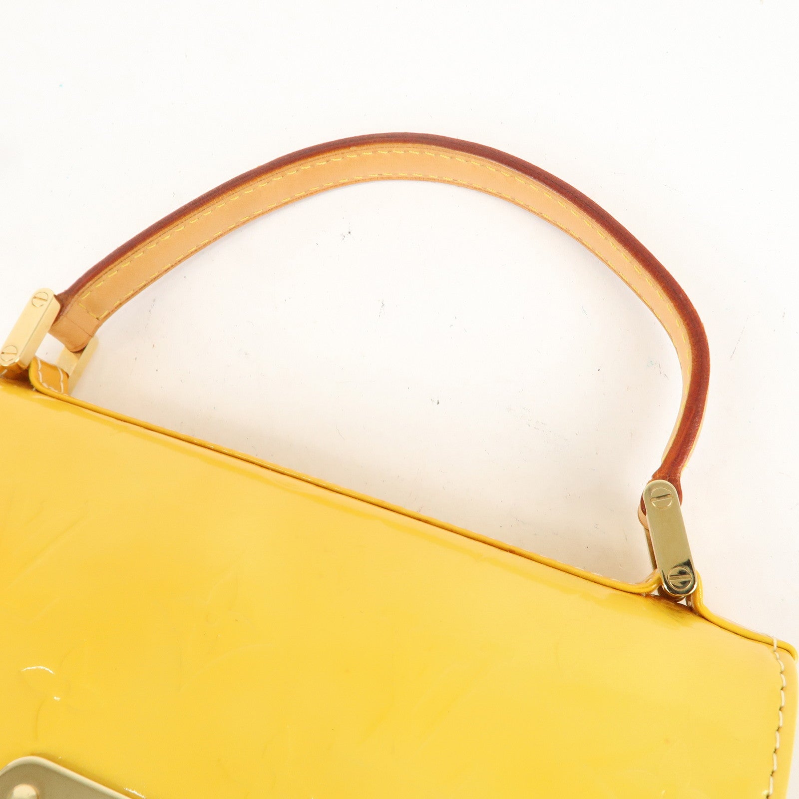 Louis Vuitton Vernis Spring Street Hand Bag Lime Yellow M91068