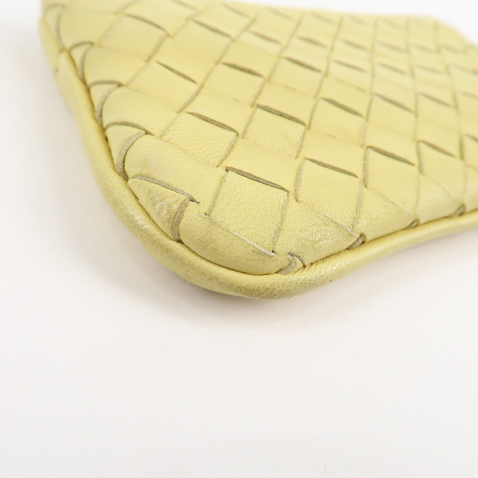 BOTTEGA VENETA Intrecciato Leather Coin Case Yellow 131232