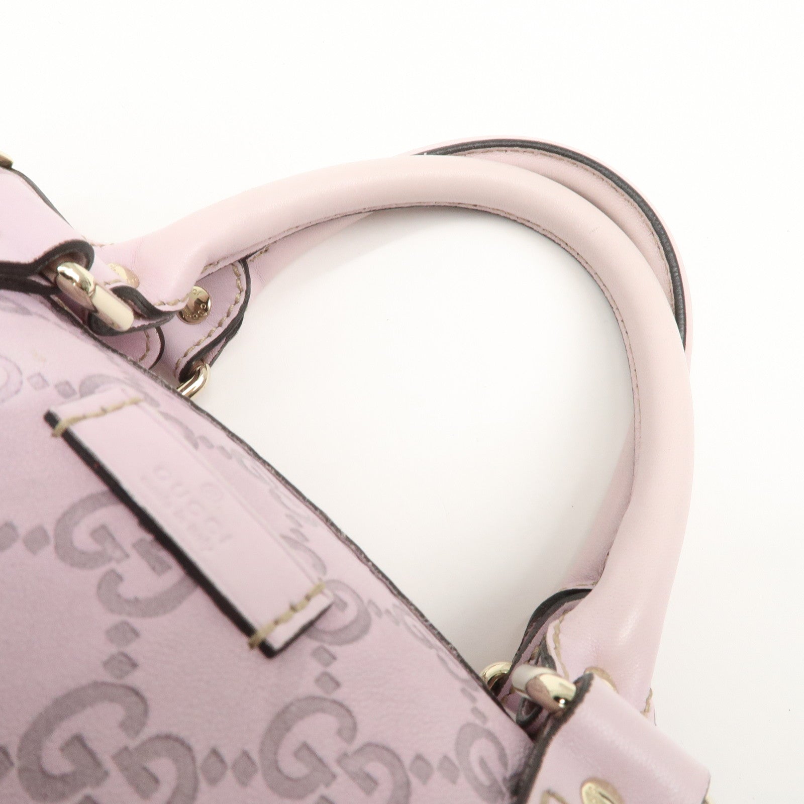 GUCCI Guccissima Leather Mini Boston Bag Light Purple 193604 Used