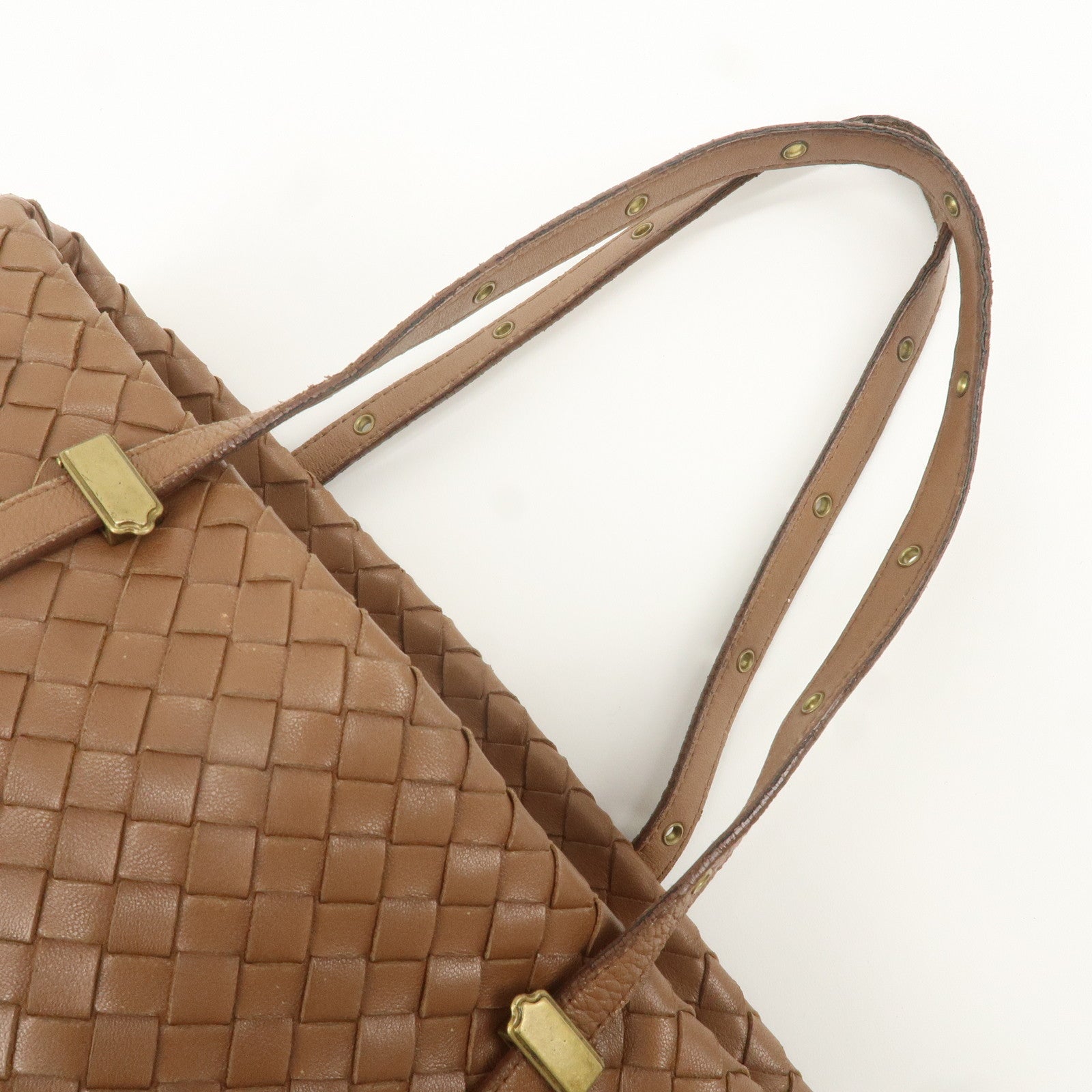 BOTTEGA VENETA Intrecciato Leather Tote Bag Brown 162937