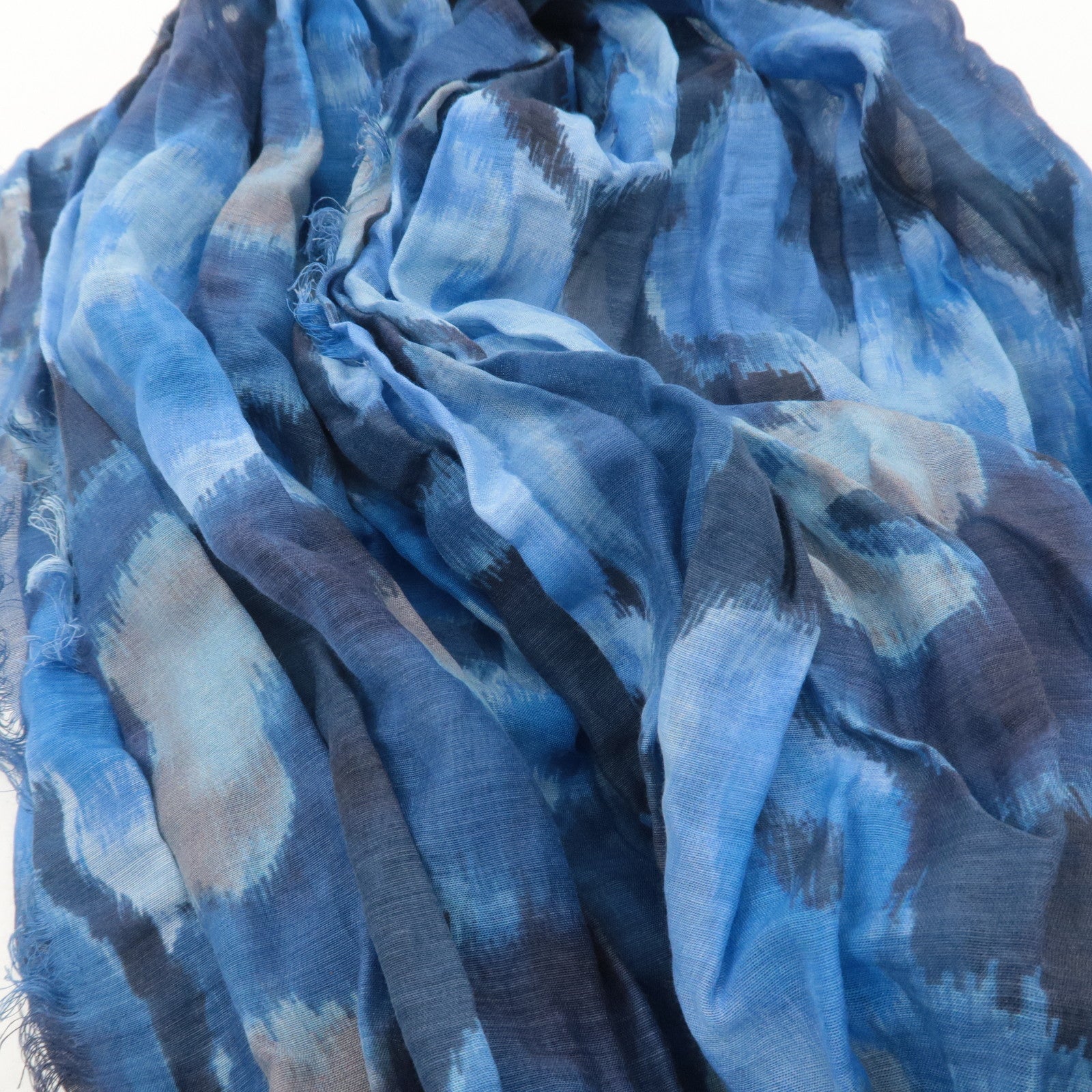 Louis Vuitton Ikat Paleo Cotton Silk Summer Scarf Blue M74927