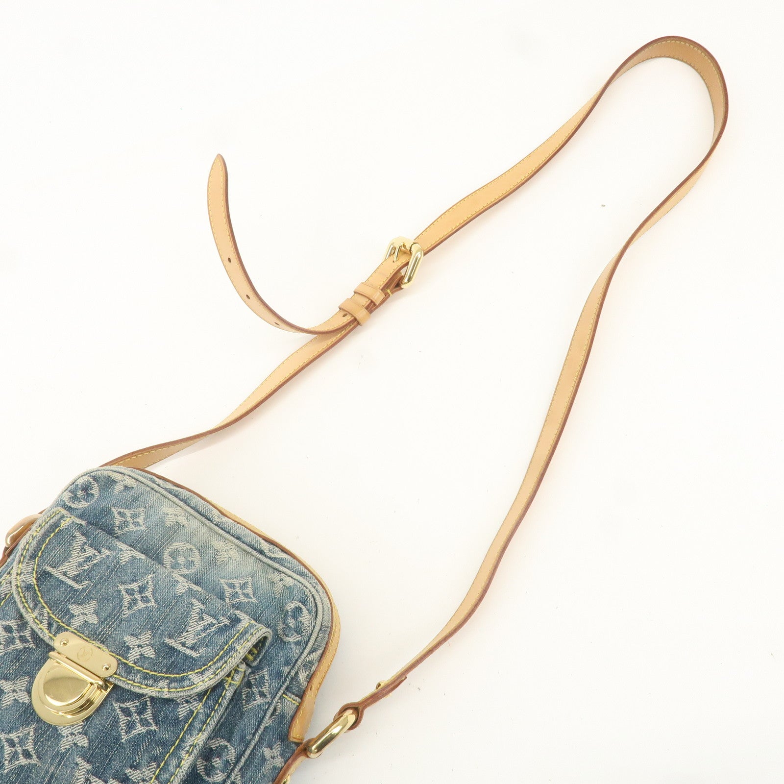 Louis Vuitton Monogram Denim Camera Bag Shoulder Bag Blue M95348