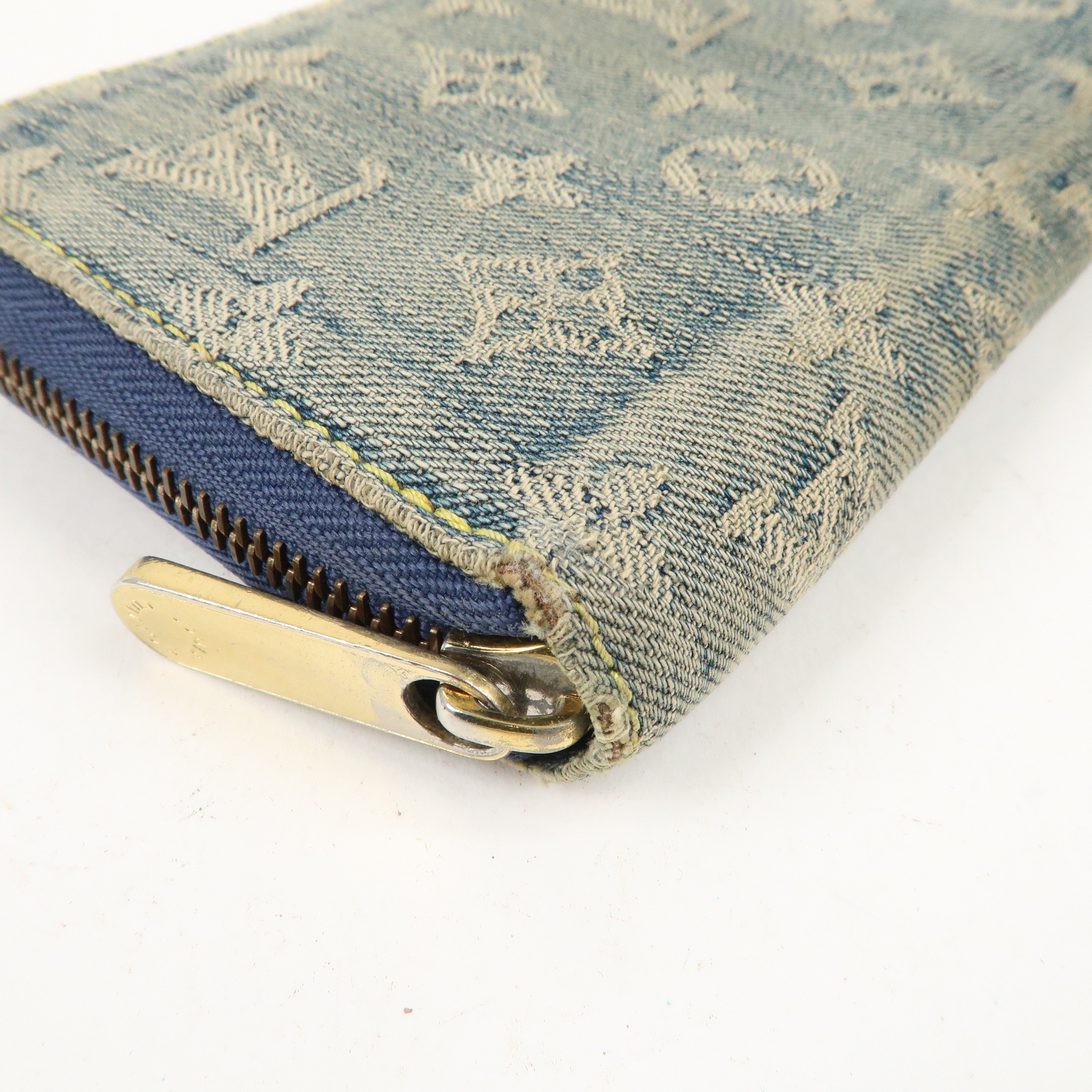 Louis Vuitton Monogram Denim Zippy Wallet M95341 Blue