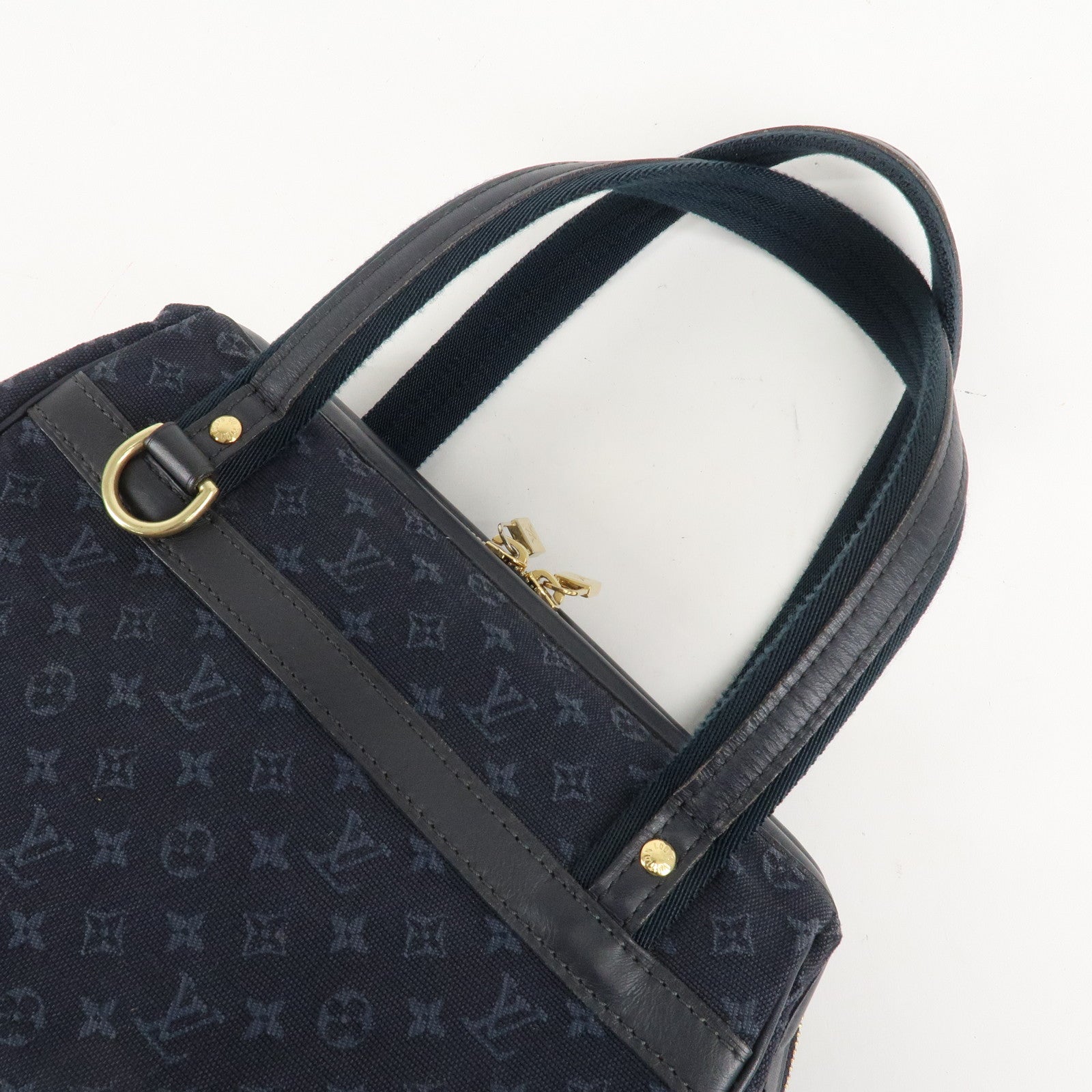 Louis Vuitton Monogram Mini Josephine PM Hand Bag Blue M92414 Used