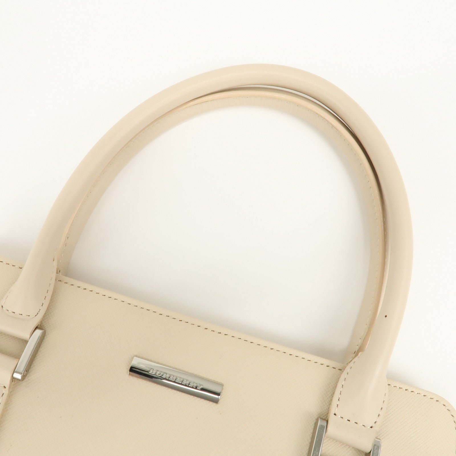 BURBERRY Leather Hand Bag Beige