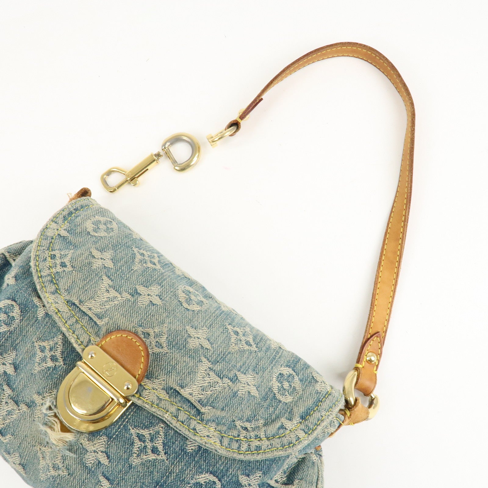 Louis Vuitton Monogram Denim Mini Pleaty Shoulder Bag M95050 Used