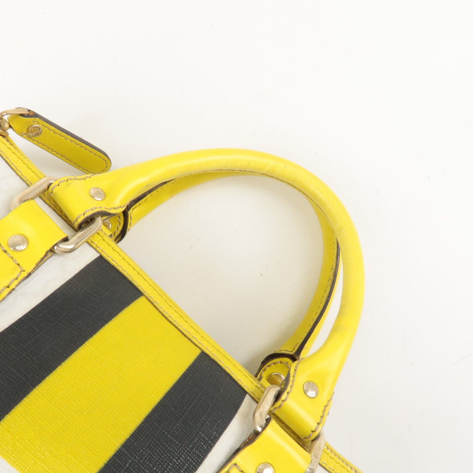 GUCCI Joyline GG Supreme Leather Mini Boston Bag Yellow 190257