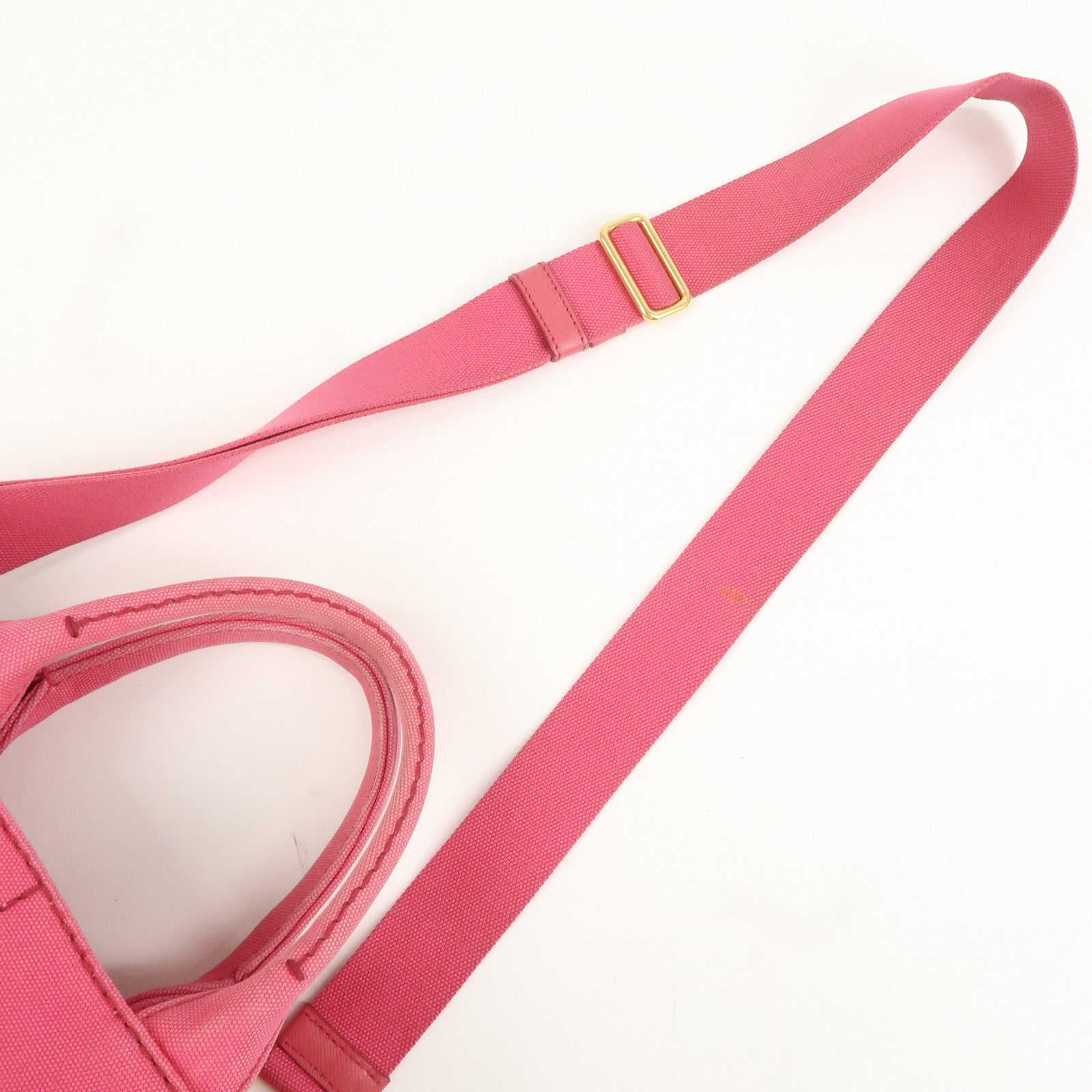 PRADA Logo Canapa Mini Canvas 2Way Bag Pink 1BG439