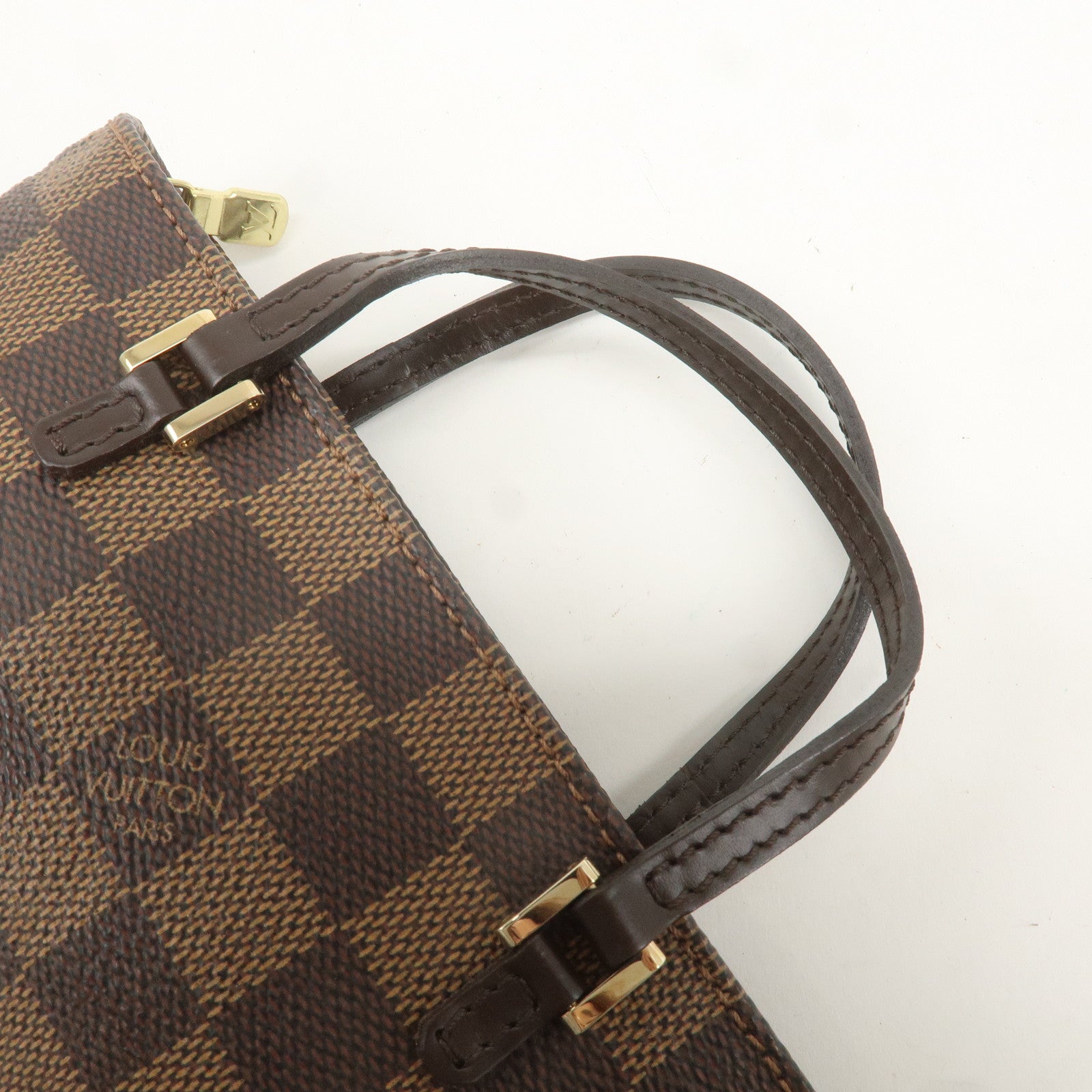 Louis Vuitton Damier Manosque GM Pouch Hand Bag Brown