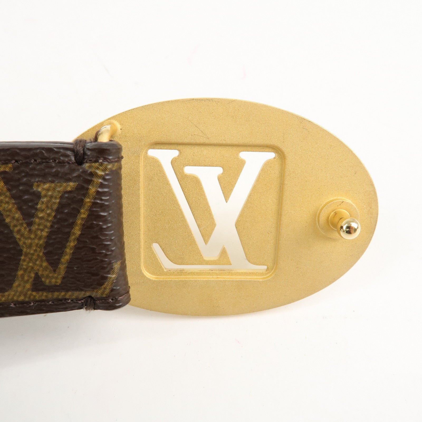 Louis Vuitton Monogram Saint Tulle Oval Belt 80/32 M9842 Used