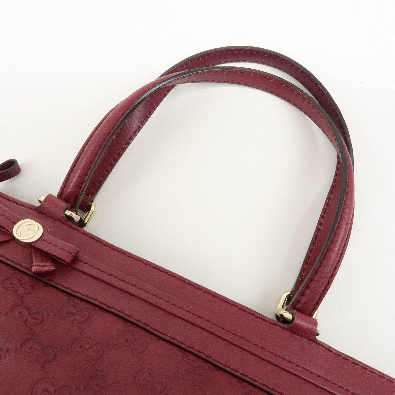 GUCCI Guccissima Princy Leather Tote Bag Bordeaux 257063 Used