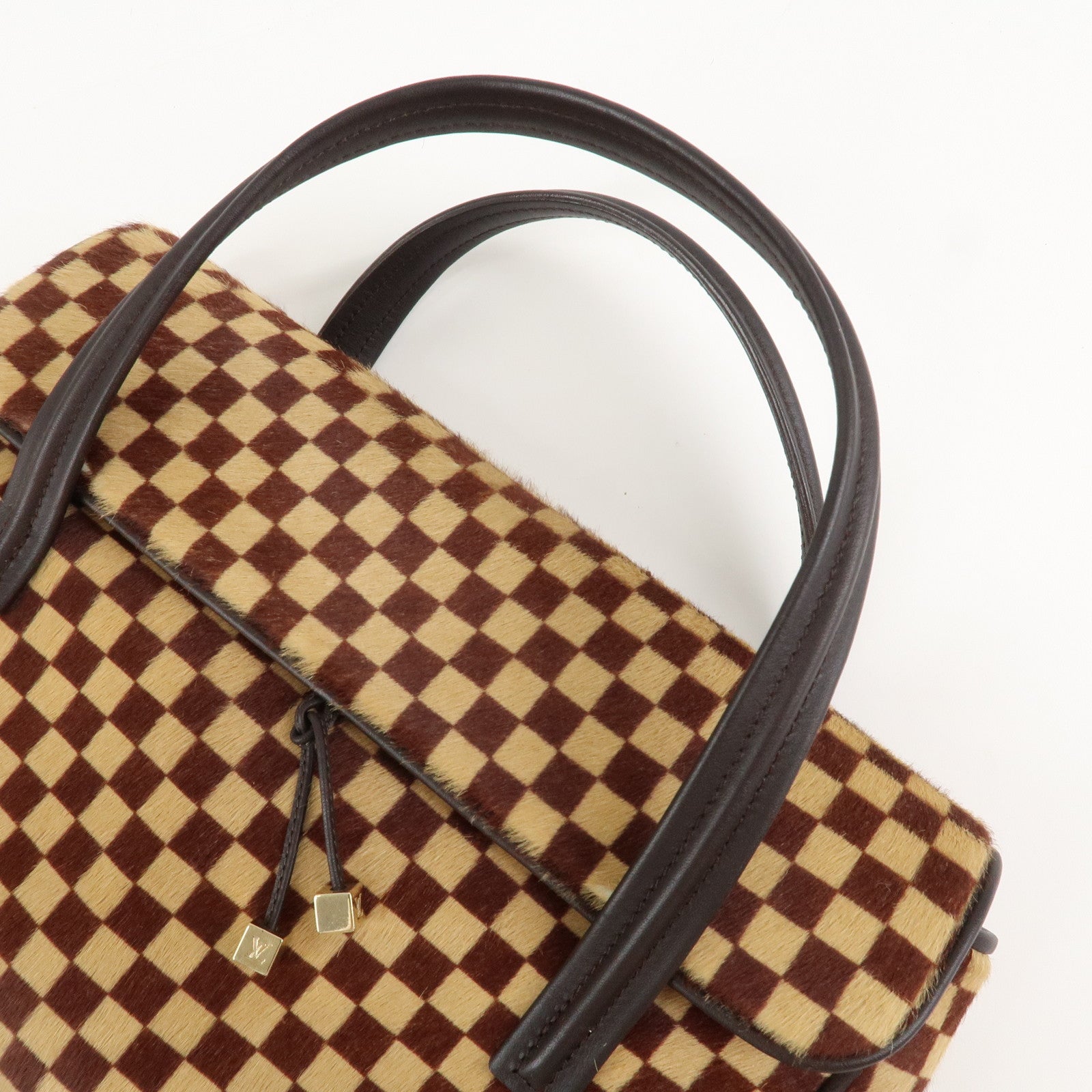 Louis Vuitton Damier Sauvage Lion Hand Bag Gold Hardware M92131 Used