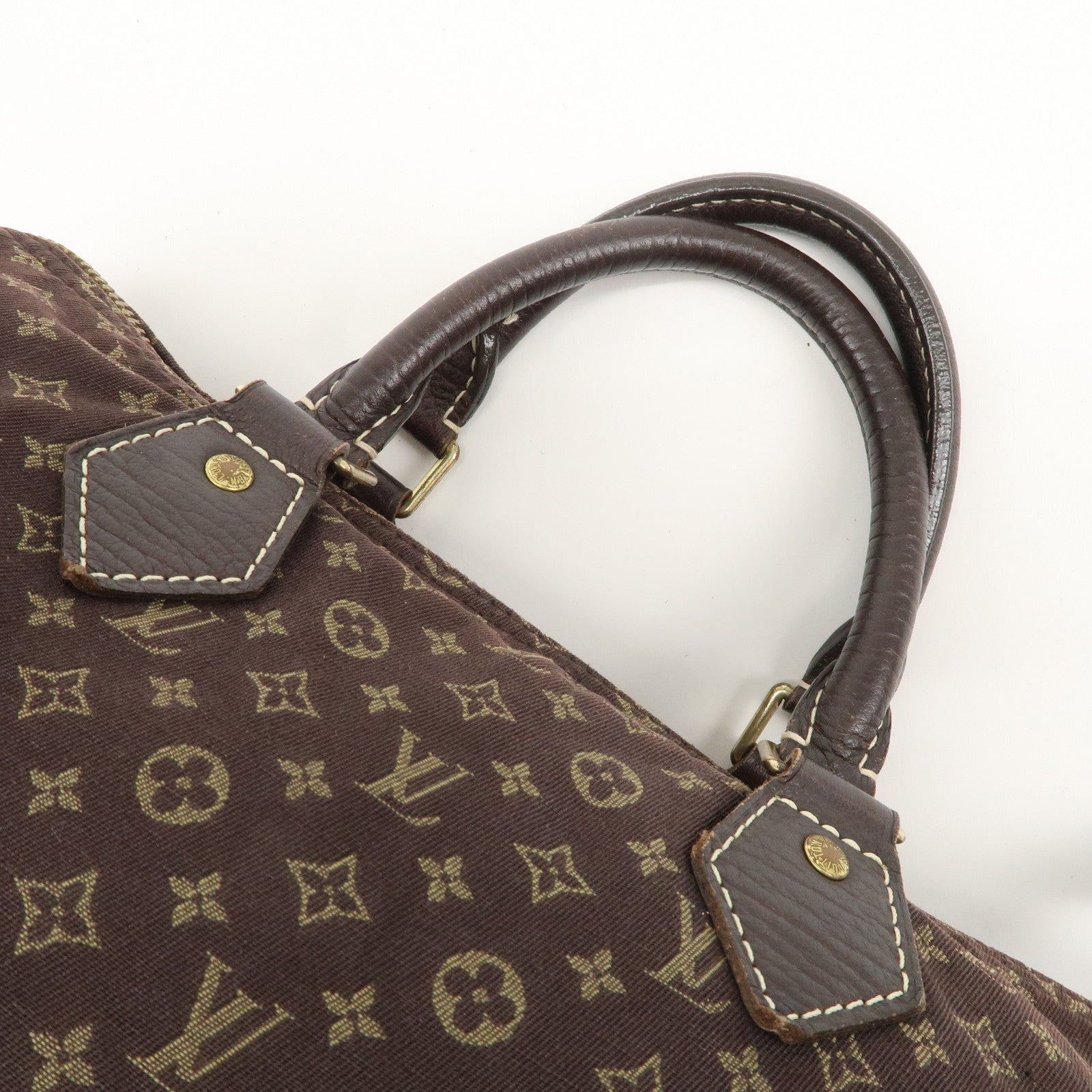 Louis Vuitton Monogram Mini Lin Speedy 30 Boston Bag Ebene M95224 Used