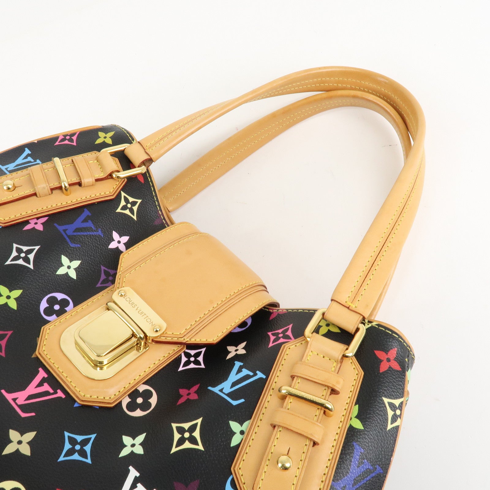 Louis Vuitton Monogram Multicolor Greet Hand Bag Noir M93555 Used