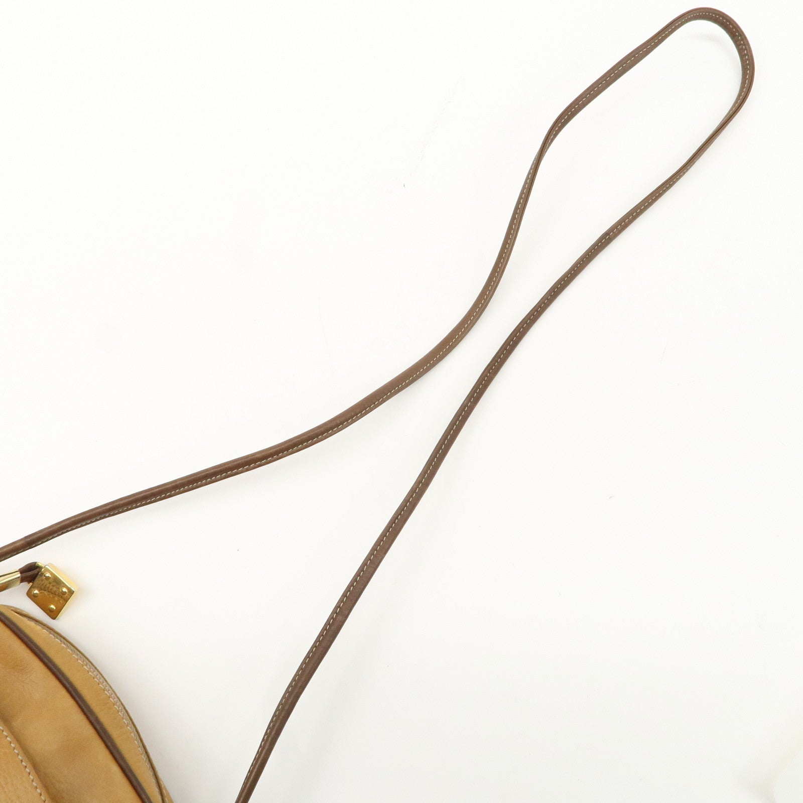 LOEWE Anagram Leather Shoulder Bag Brown Gold Hardware Used