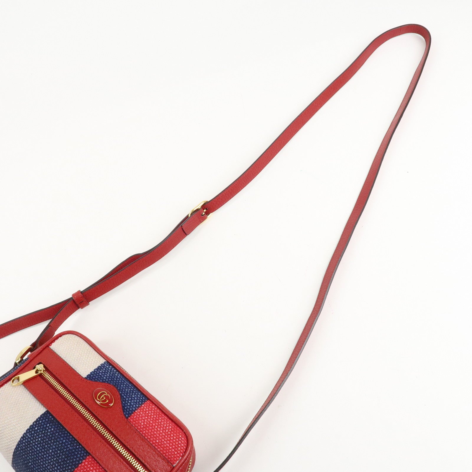 GUCCI Ophidia GG Supreme Mini Shoulder Bag Red 517350 Used