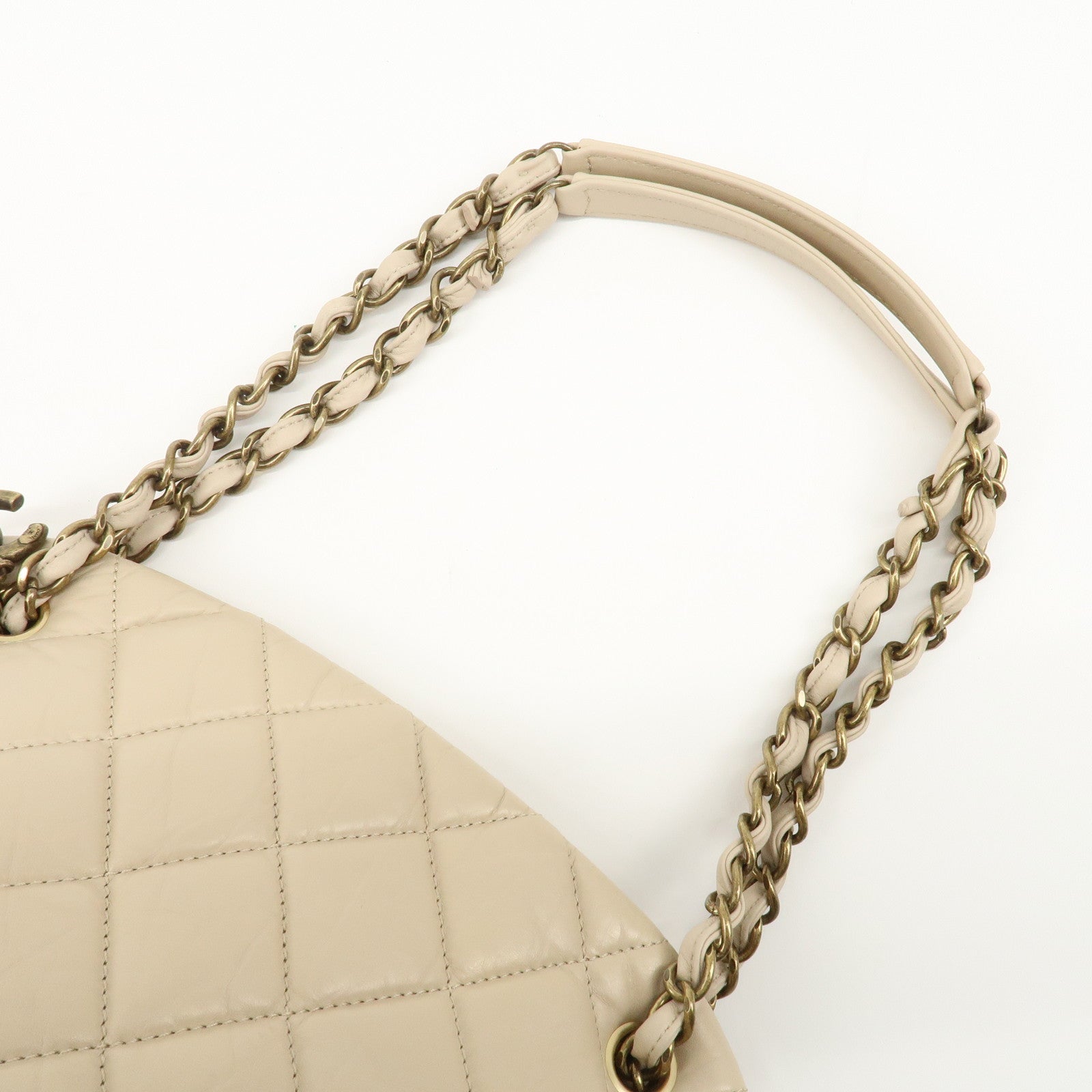 CHANEL Matelasse Leather Mademoiselle Chain Shoulder Bag A50556 Used