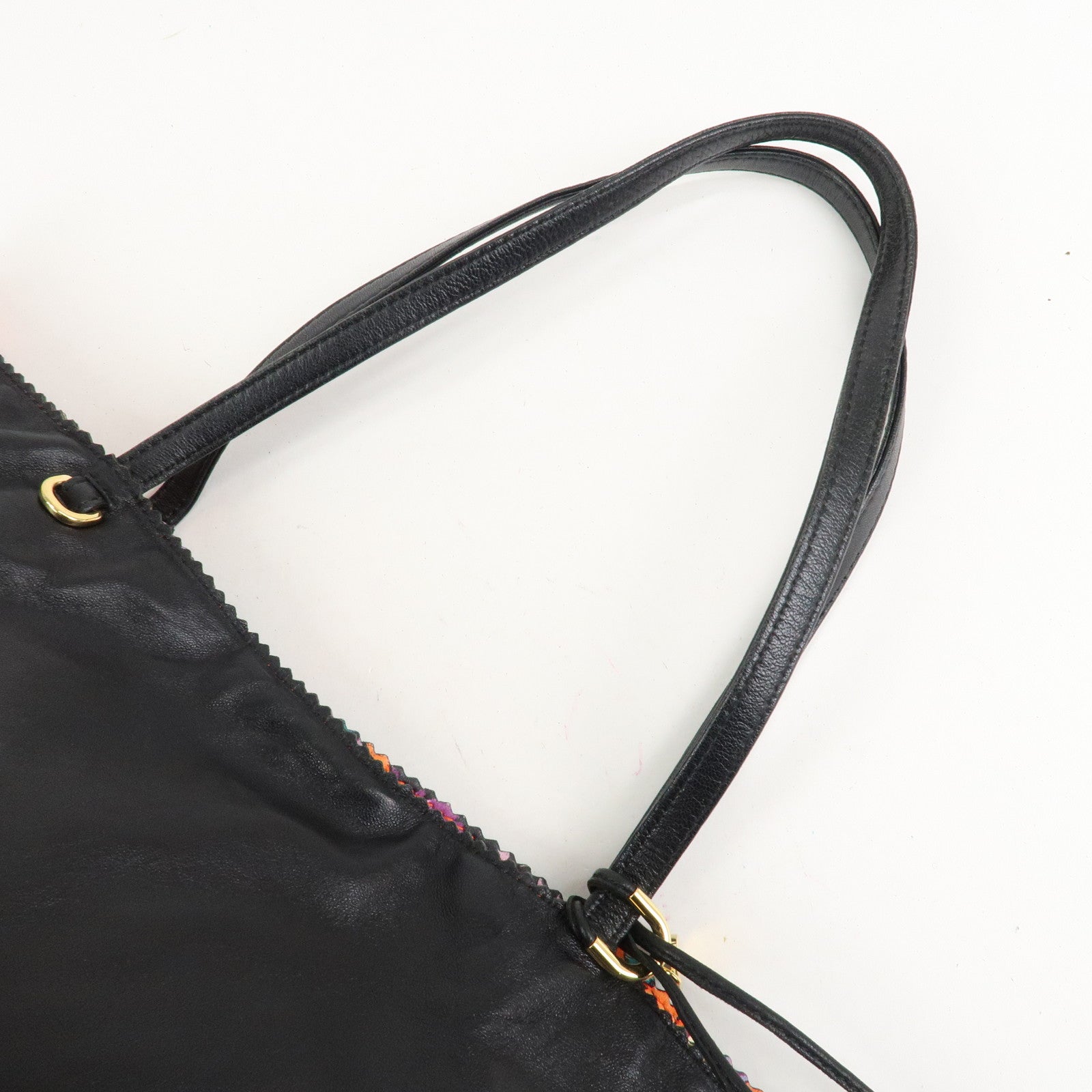 LOEWE Anagram Leather Shoulder Bag Tote Bag Black